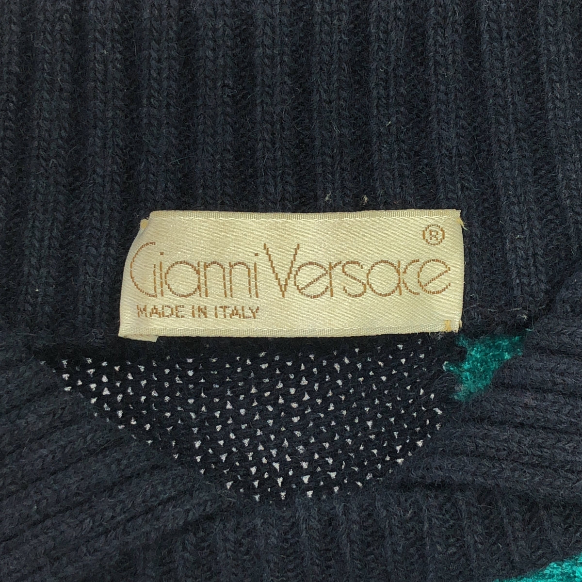 Gianni Versace / ジャンニヴェルサーチ | カラーニットプルオーバー | 2 | ネイビー | レディース