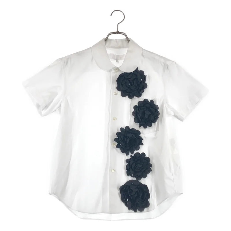 tao COMME des GARCONS / タオコムデギャルソン | 2025AW | フラワーモチーフ ラウンドカラーシャツ | S | レディース
