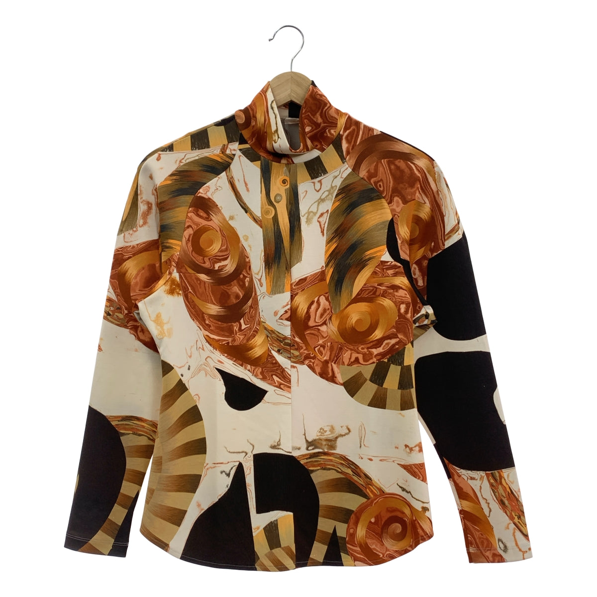 [狀況良好] Mame Kurogouchi | 2023AW | 大理石印花高領針織上衣 | 1 | 多色 | 女款