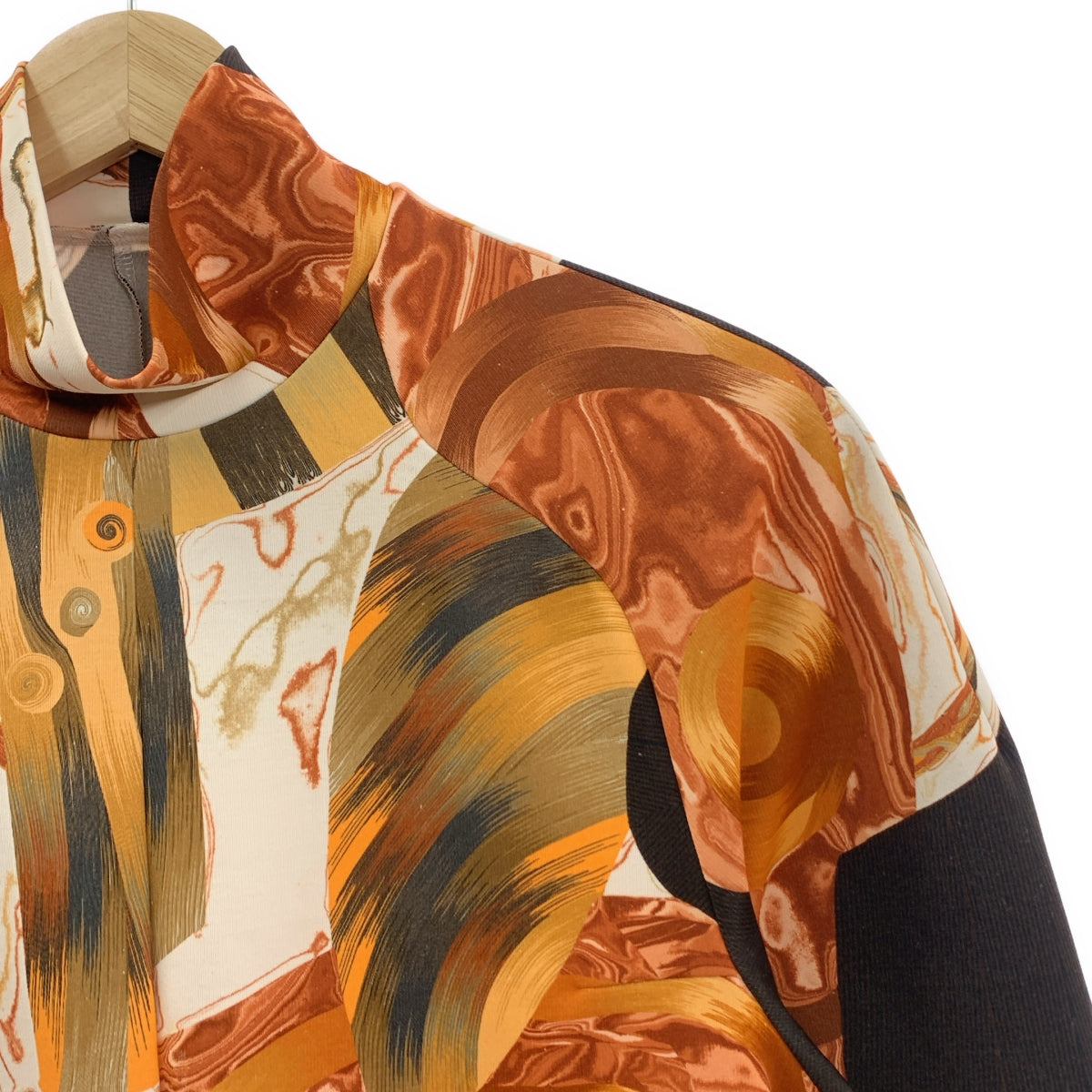 Mame Kurogouchi / マメクロゴウチ | 2023AW | Marble Print High Neck Jersey Top マーブルプリント ハイネック トップス | 1 | レディース