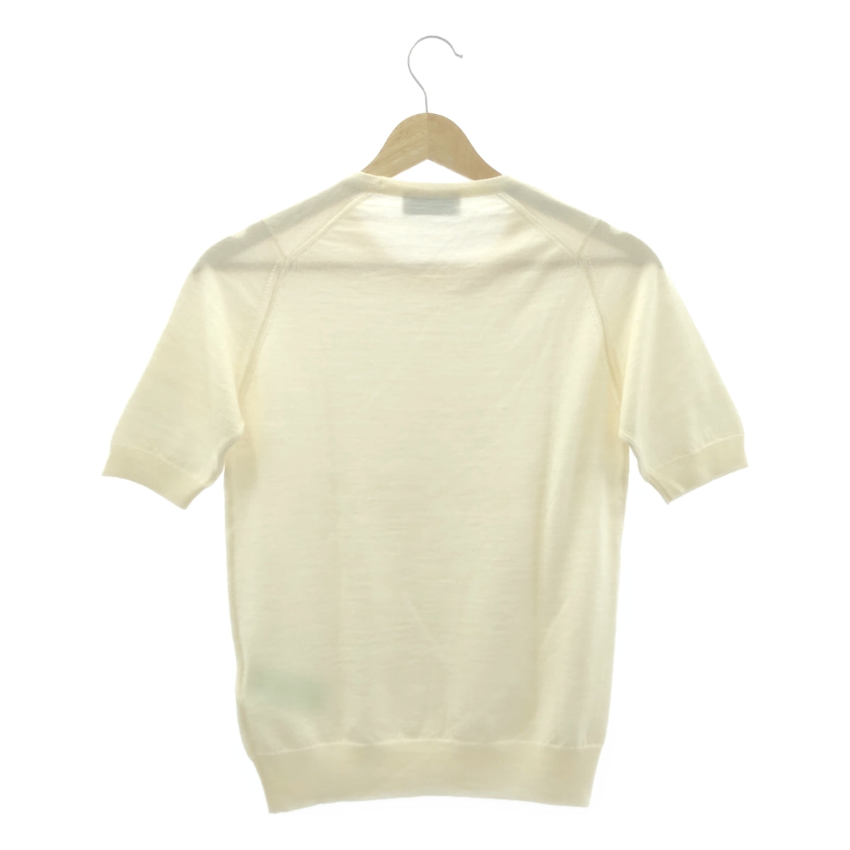 JOHN SMEDLEY / ジョンスメドレー | ウール 半袖 ニット | S | ナチュラル | レディース