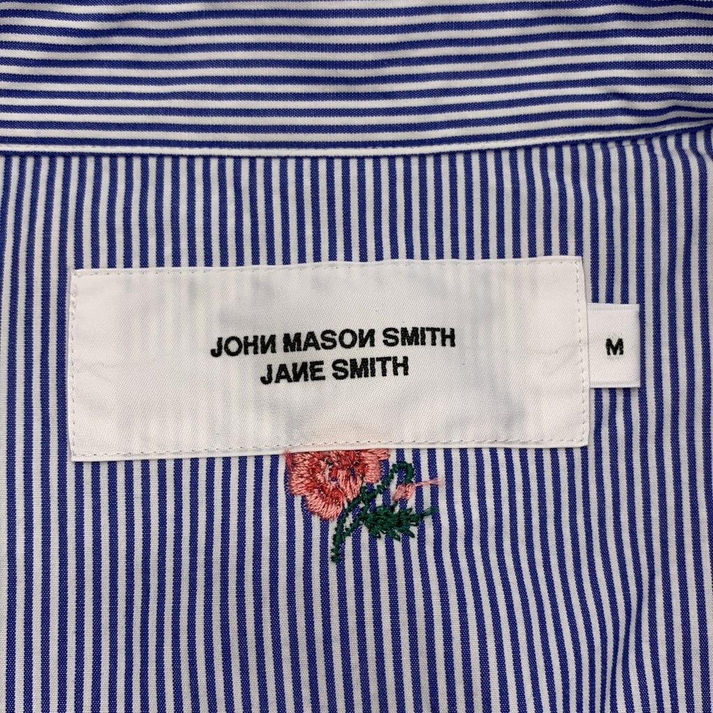 JOHN MASON SMITH / 존 메이슨 스미스 | 2025SS | FLOWER EMBROIDERY SHORT / 스트라이프 엠브로이드리 오버 셔츠 블라우스 | M | 여성