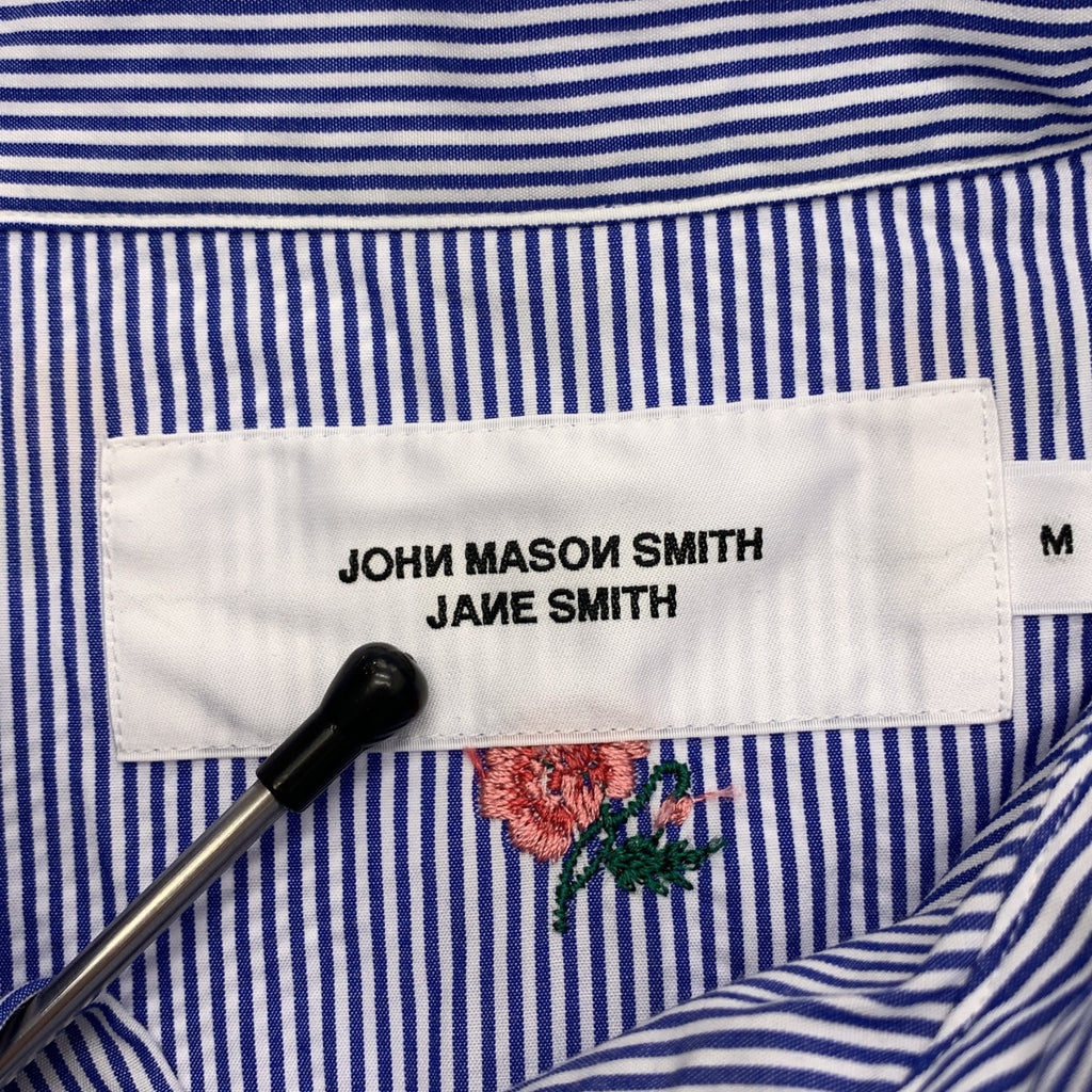 JOHN MASON SMITH / 존 메이슨 스미스 | 2025SS | FLOWER EMBROIDERY SHORT / 스트라이프 엠브로이드리 오버 셔츠 블라우스 | M | 여성