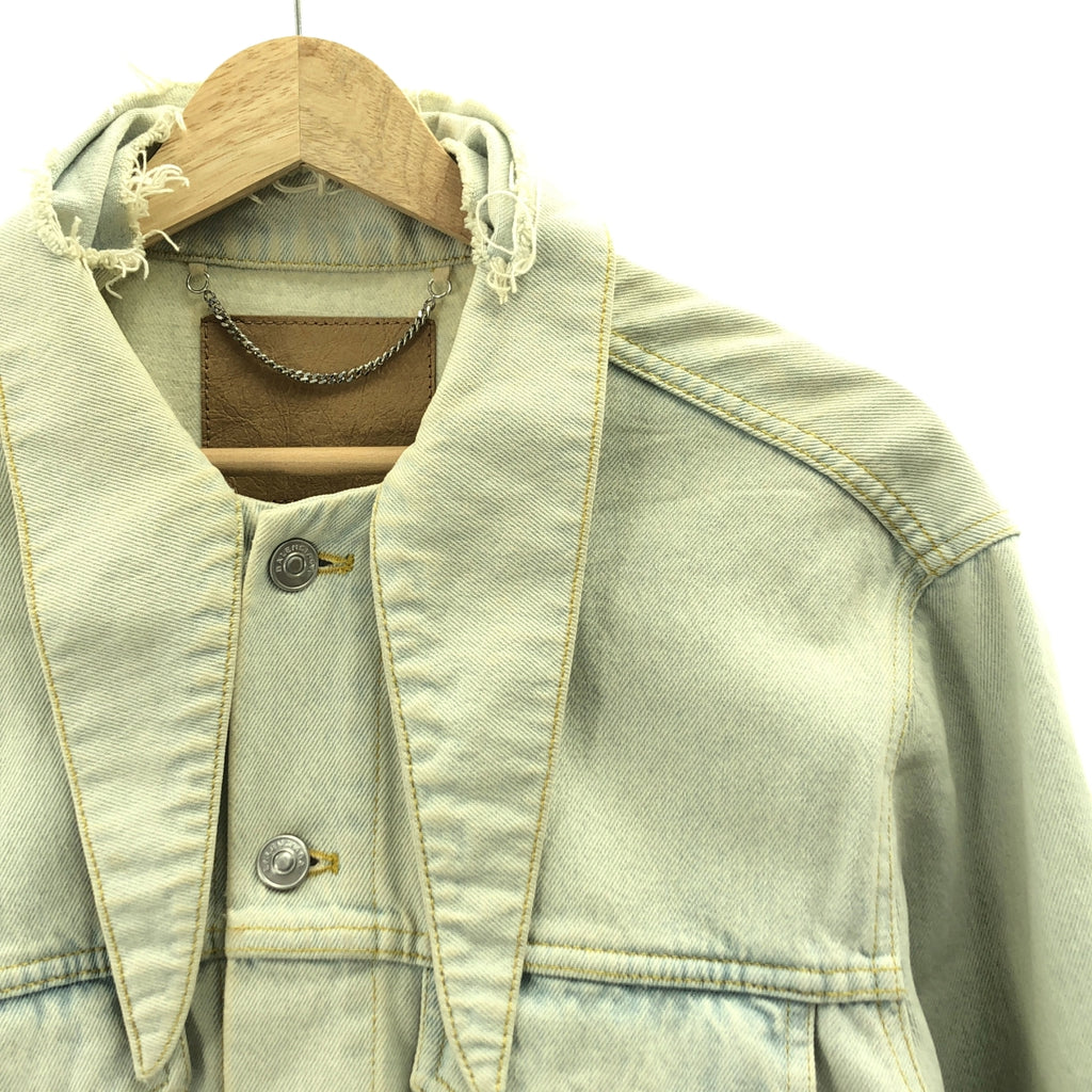 BALENCIAGA / 발렌시아가 | 데미지 가공 빅 컬러 데님 재킷 | 40 | 남성