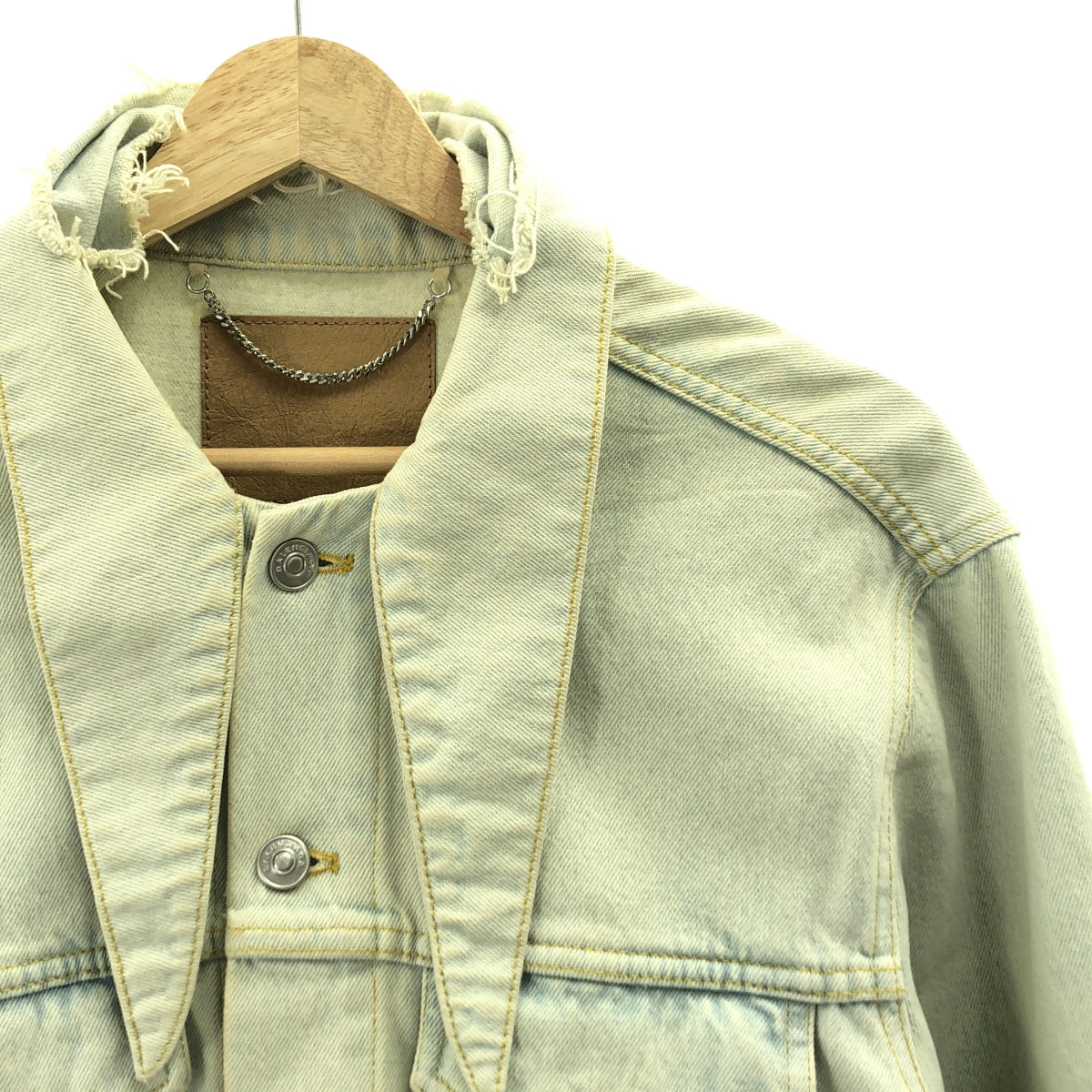 BALENCIAGA / バレンシアガ | ダメージ加工 ビッグカラー デニムジャケット | 40 | メンズ