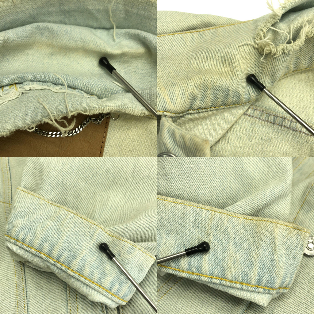 BALENCIAGA / 발렌시아가 | 데미지 가공 빅 컬러 데님 재킷 | 40 | 남성