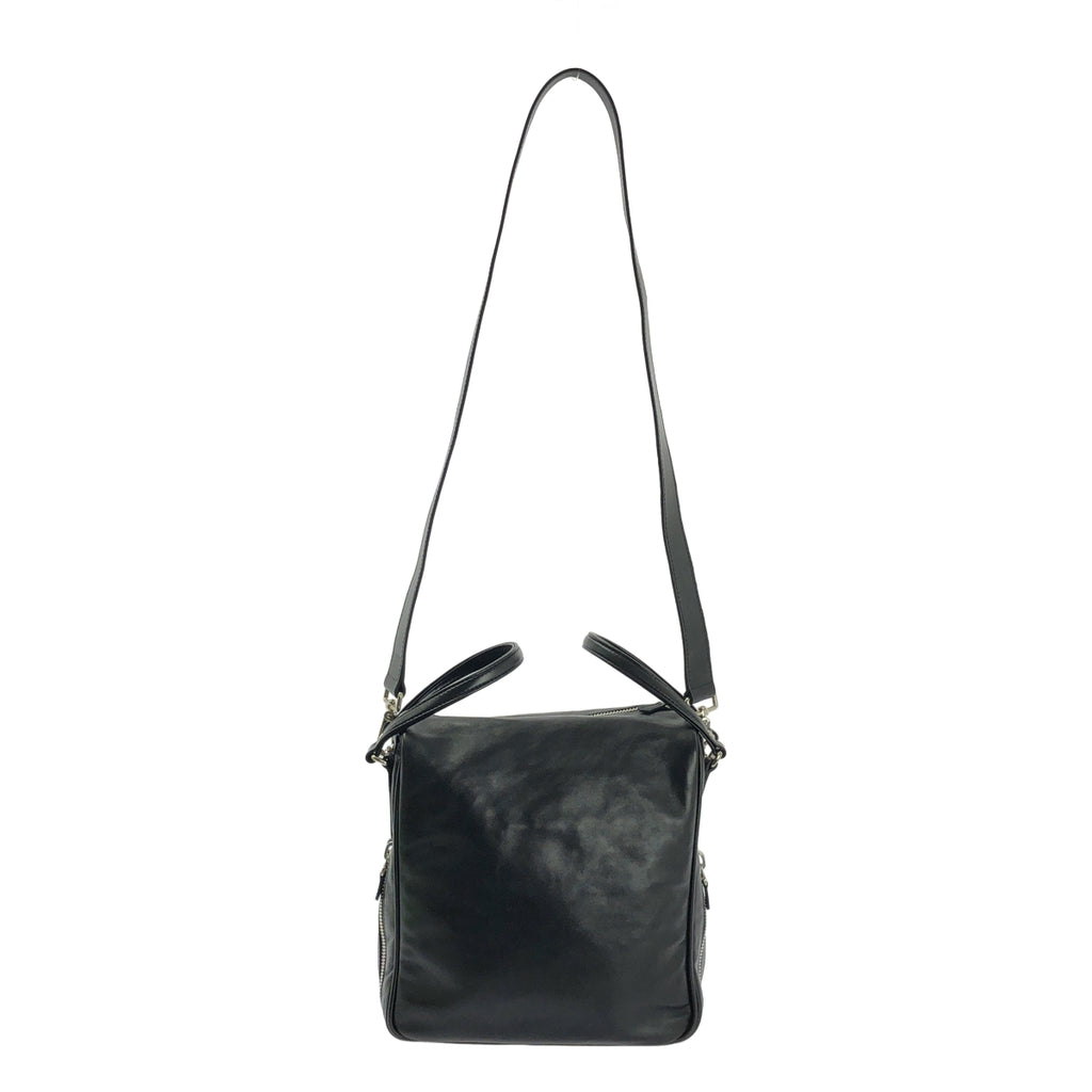 【美品】  JACQUES LE CORRE / ジャックルコー | レザー ジップ 2way スクエア ショルダーバッグ | ブラック | レディース