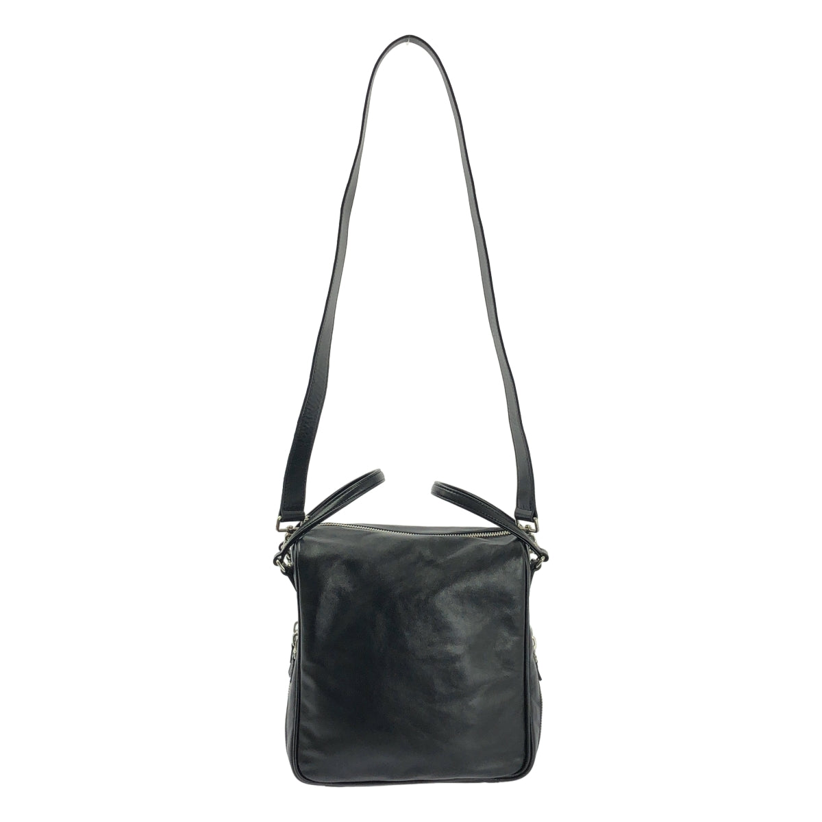 [狀況極佳] JACQUES LE CORRE | 皮革拉鍊雙向方形單肩包 | 黑色 | 女款