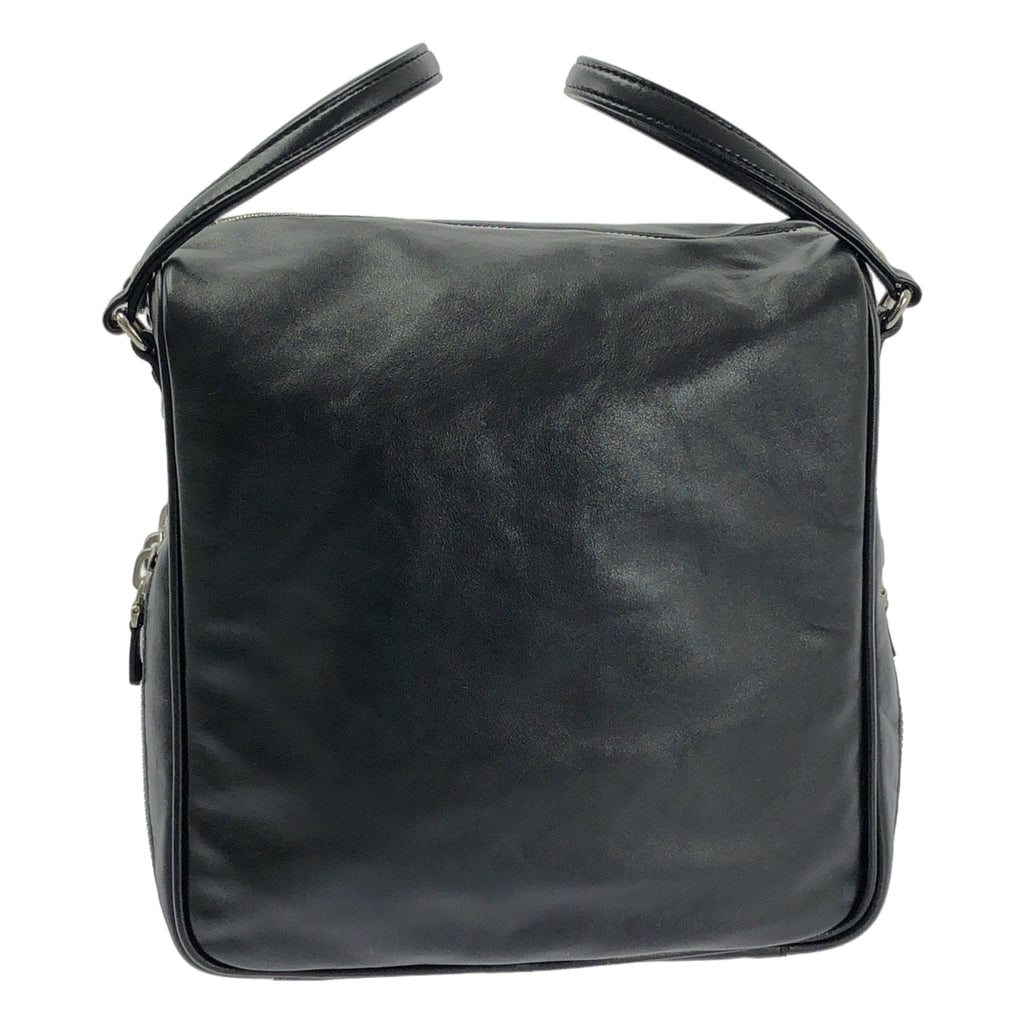 【美品】  JACQUES LE CORRE / ジャックルコー | レザー ジップ 2way スクエア ショルダーバッグ | ブラック | レディース