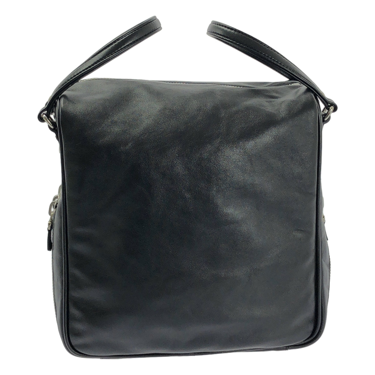 【美品】  JACQUES LE CORRE / ジャックルコー | レザー ジップ 2way スクエア ショルダーバッグ | ブラック | レディース