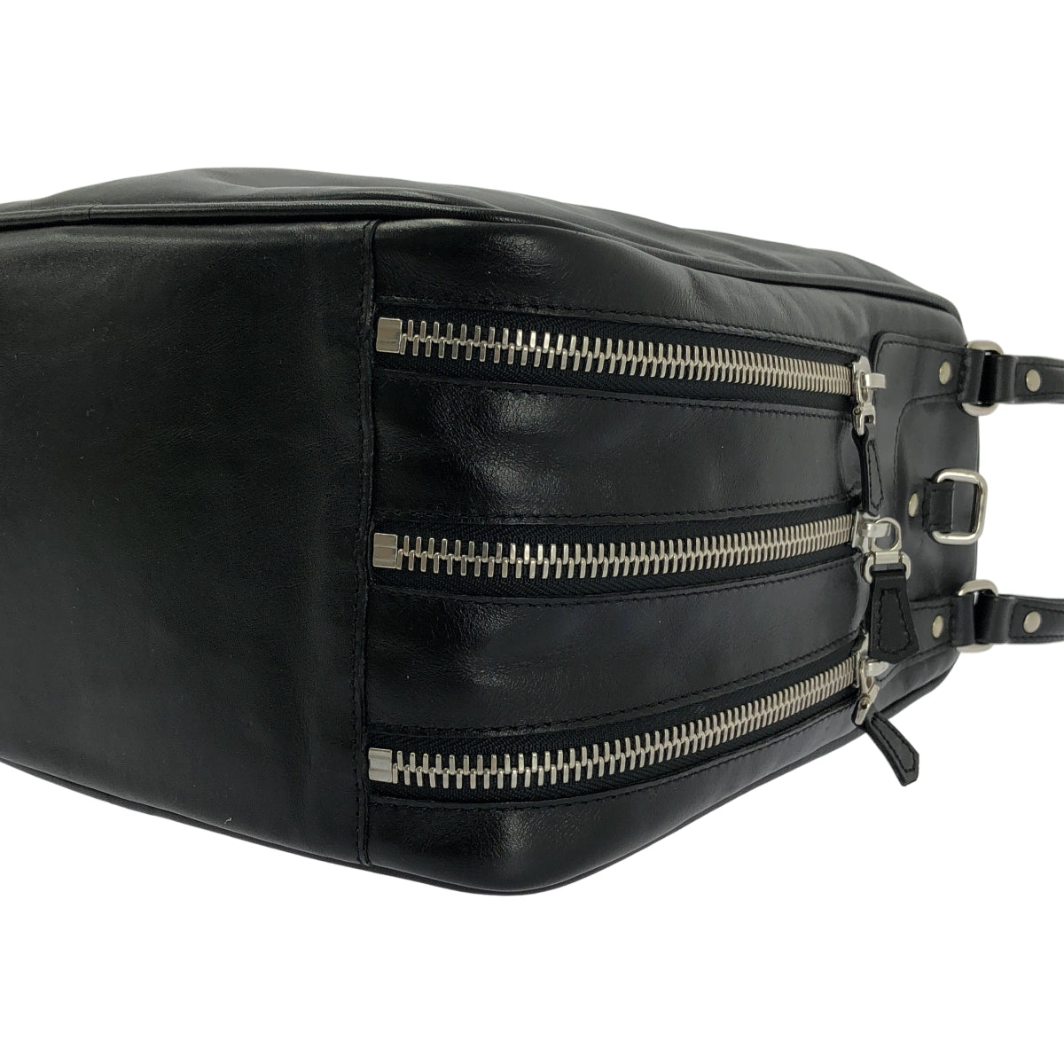 【美品】  JACQUES LE CORRE / ジャックルコー | レザー ジップ 2way スクエア ショルダーバッグ | ブラック | レディース