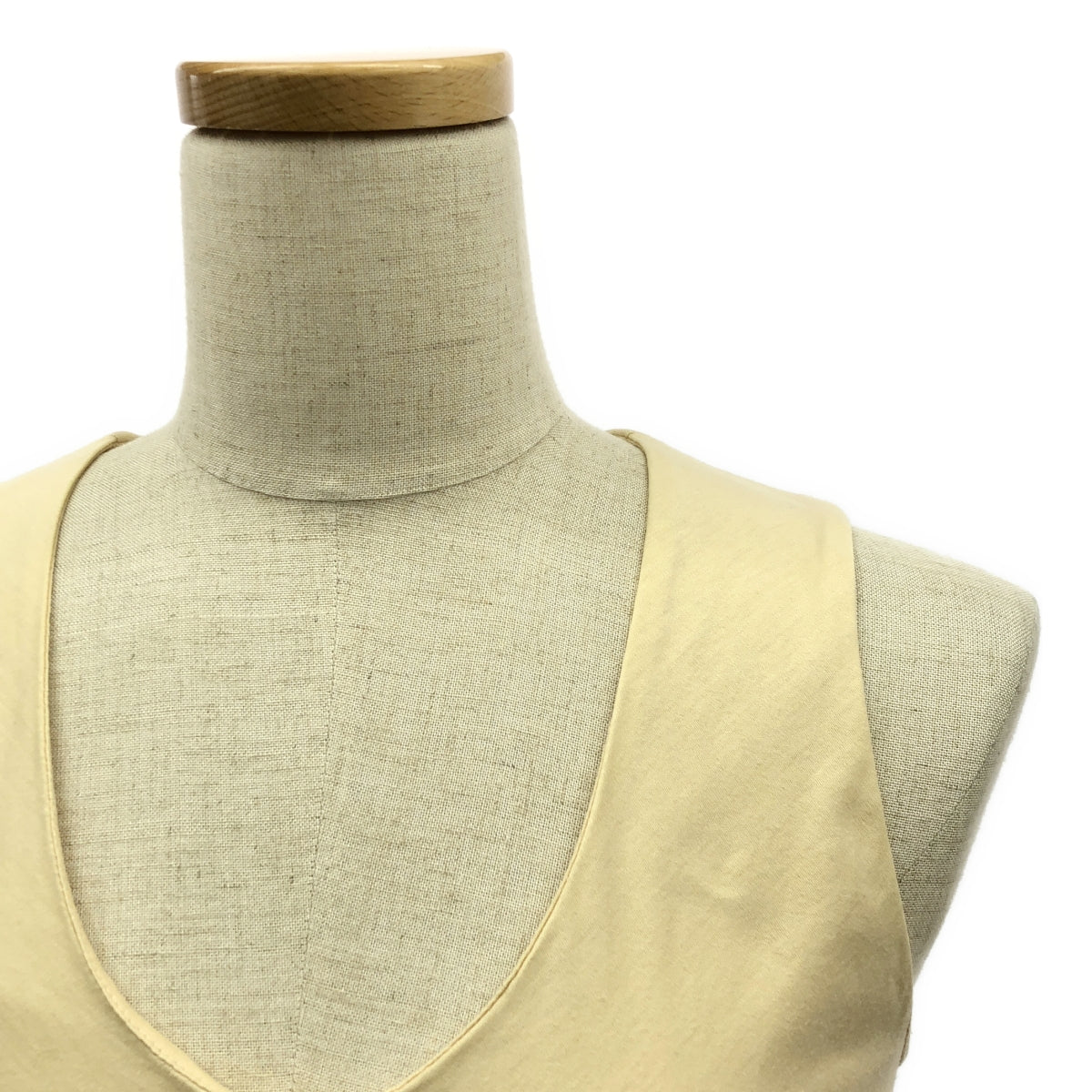 HELMUT LANG / ヘルムートラング | 白タグ コットン フレア ノースリーブワンピース | 40 | ベージュ | レディース