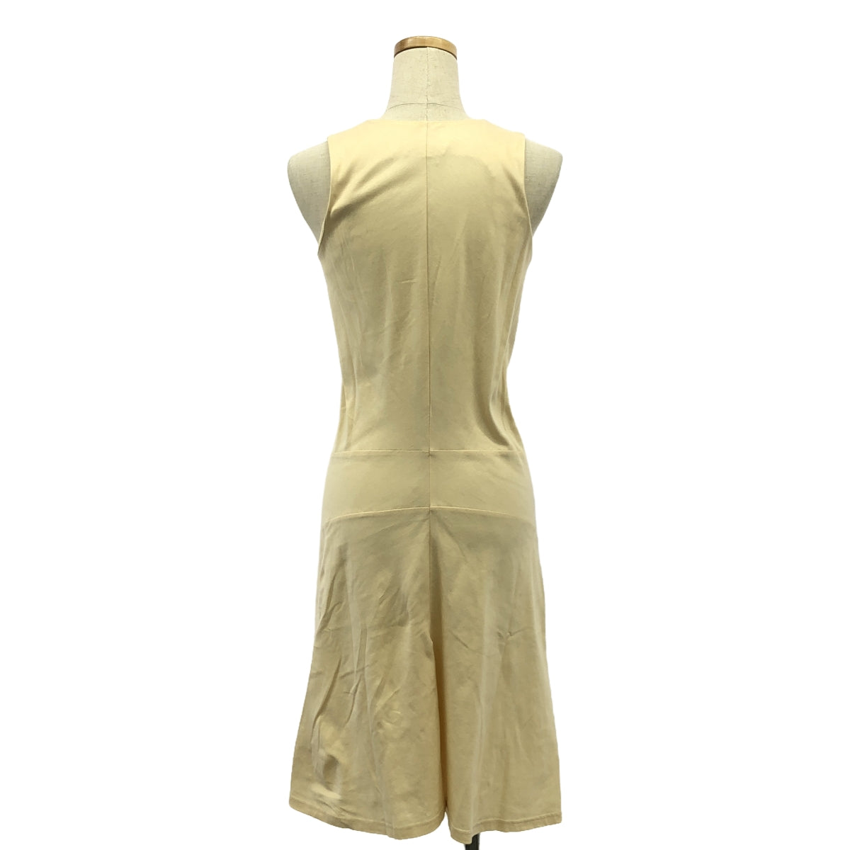 HELMUT LANG / Helmut Lang | White Tag Cotton Flared Sleeveless Dress | 40 | Beige | Women's