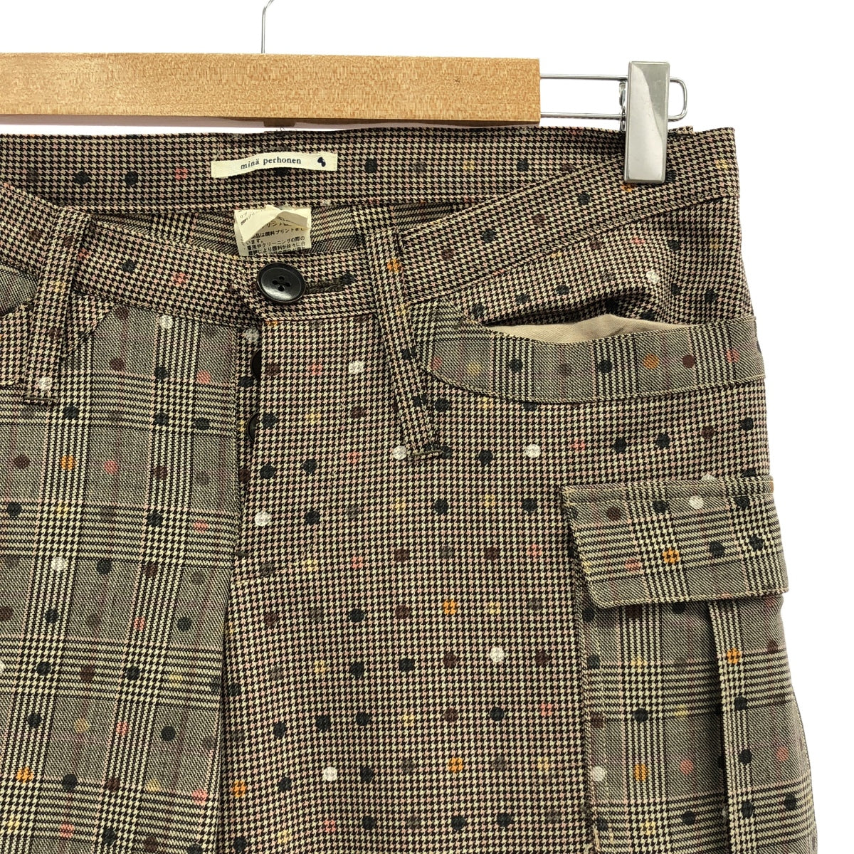 [品相良好] mina perhonen / mina perhonen |陽光明媚的雪地羅紋針織對接褲| 1 |棕色|女性的