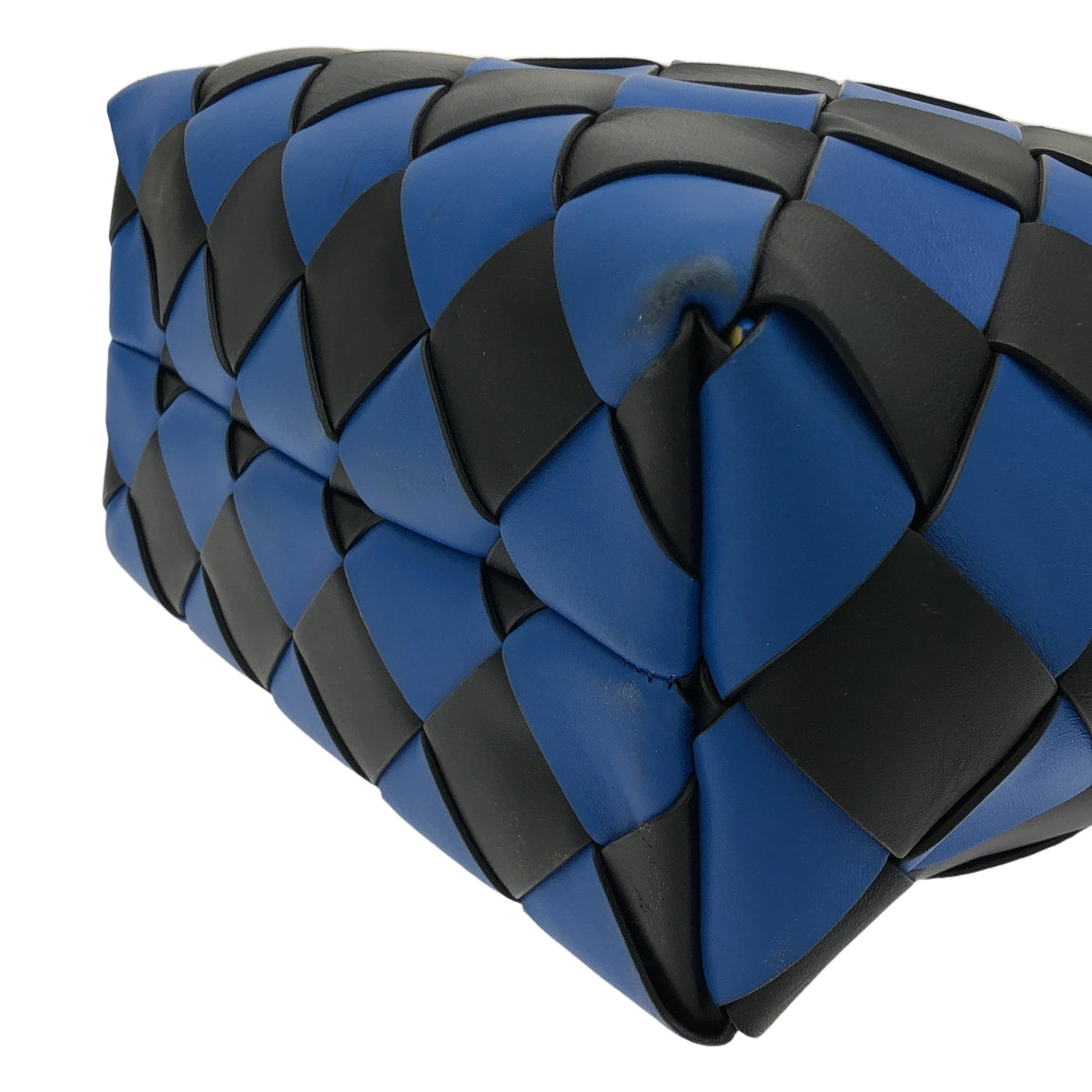 BOTTEGA VENETA / ボッテガヴェネタ | レザー マキシ イントレチャート ハンドバッグ トートバッグ | シグナルブルー / ブラック | レディース