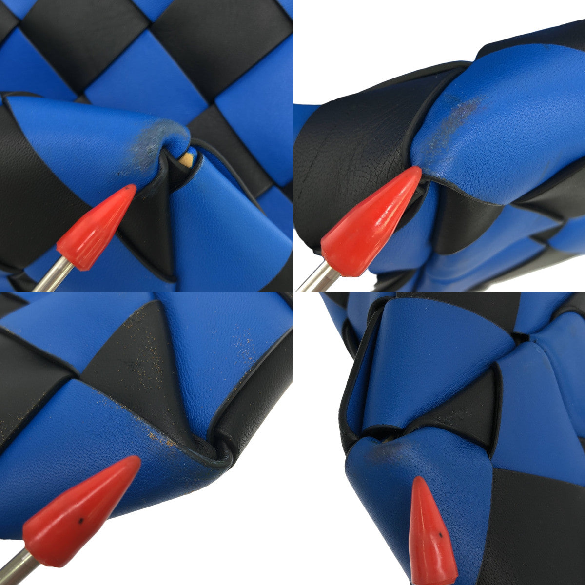 BOTTEGA VENETA / ボッテガヴェネタ | レザー マキシ イントレチャート ハンドバッグ トートバッグ | シグナルブルー / ブラック | レディース