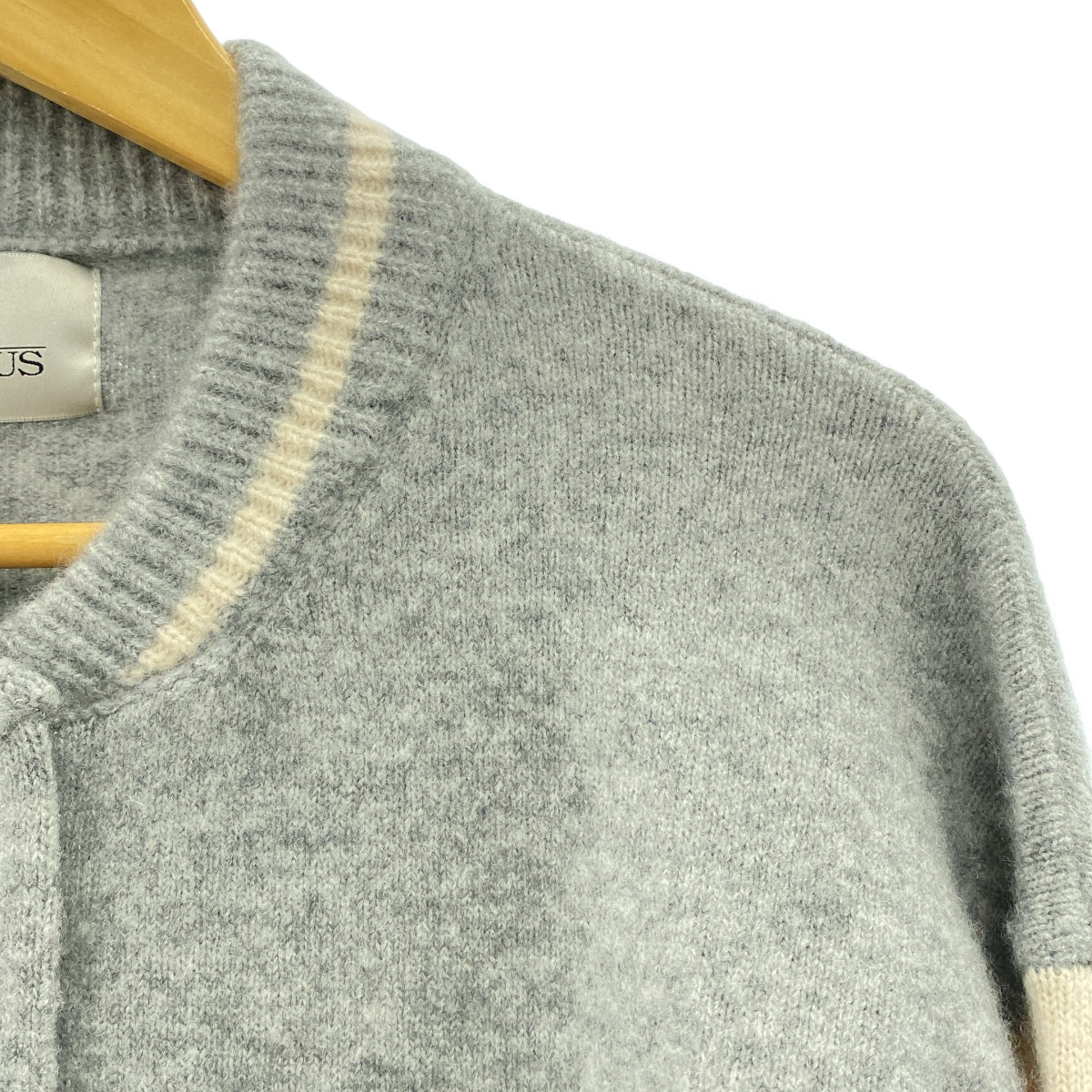 LANEUS / 라네우스 | 2024AW | L'Appartement / BOMBER JACKET / 캐시미어 실크 니트 폭격기 재킷 블루존 | F | 여성