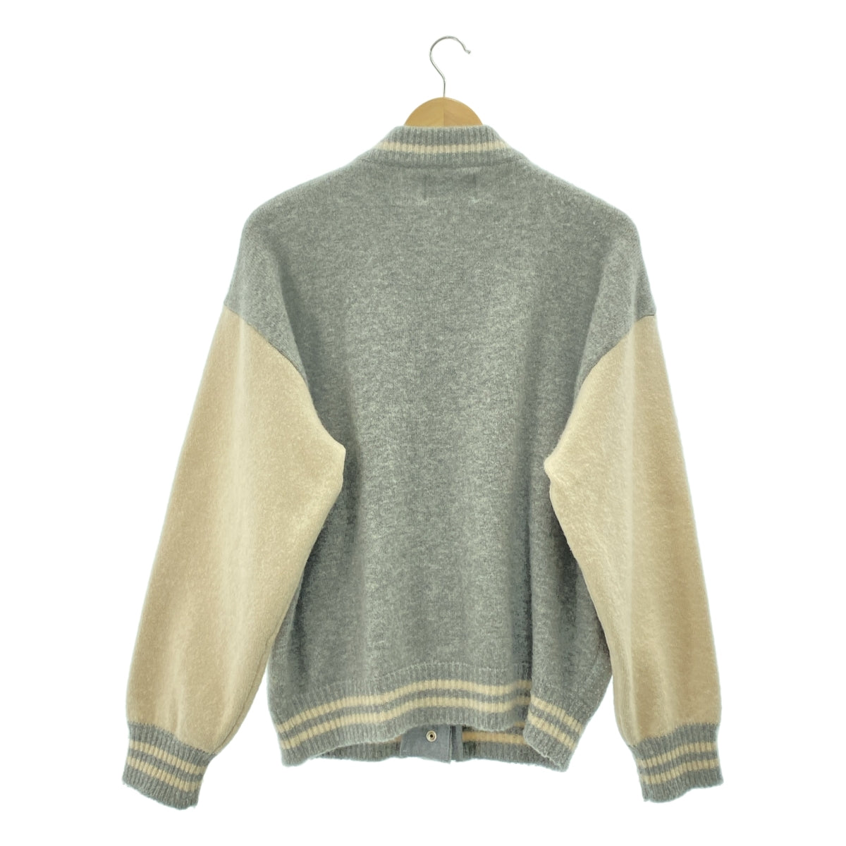 LANEUS / 라네우스 | 2024AW | L'Appartement / BOMBER JACKET / 캐시미어 실크 니트 폭격기 재킷 블루존 | F | 여성