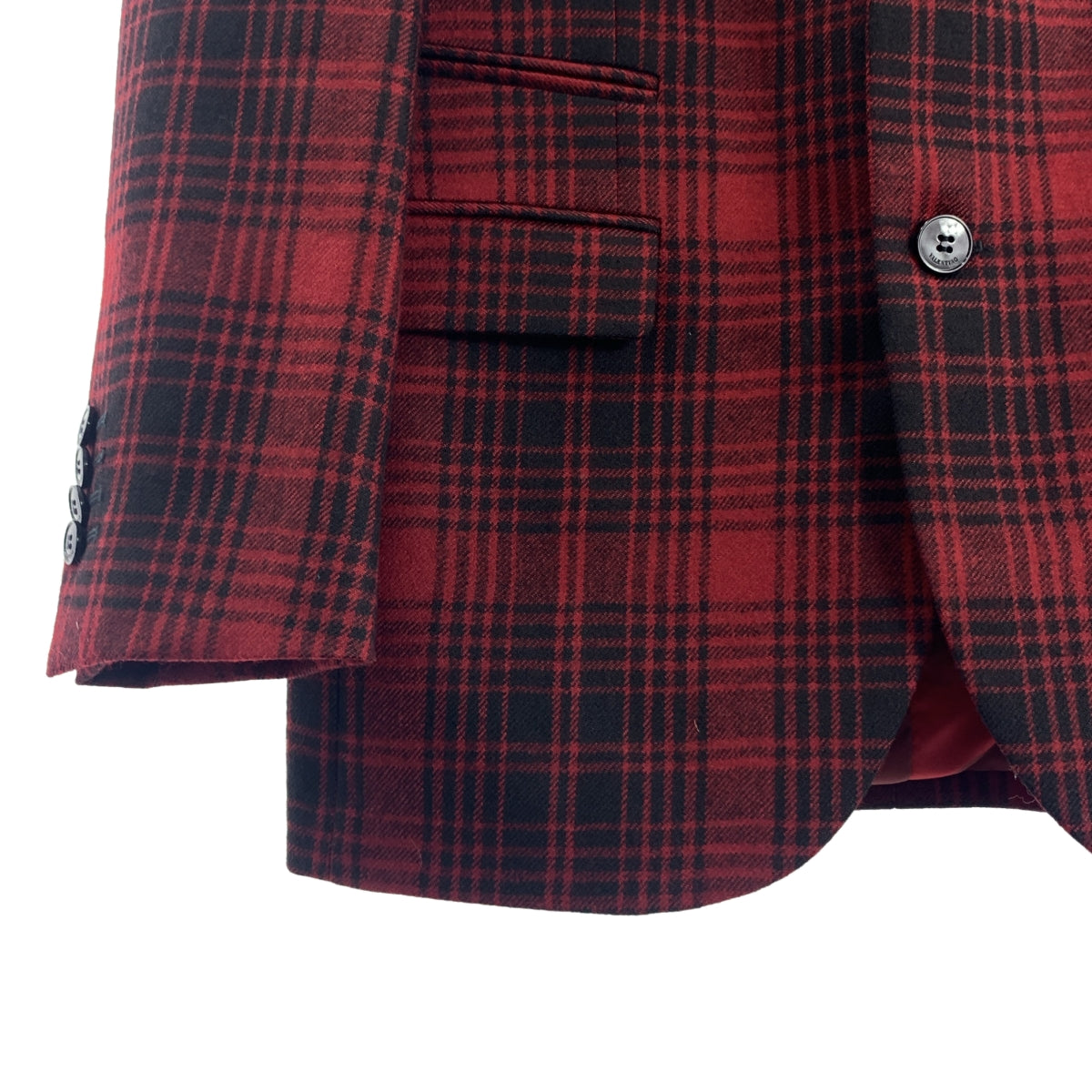 [狀況極佳] VALENTINO 格紋修身外套 | 尺寸 44 | 紅色/黑色 | 男款