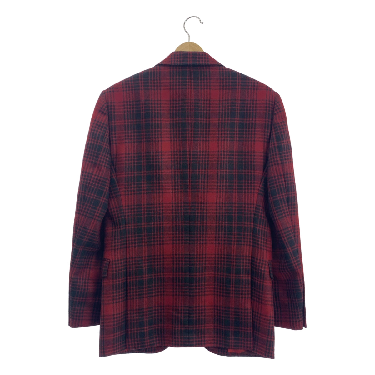 [狀況極佳] VALENTINO 格紋修身外套 | 尺寸 44 | 紅色/黑色 | 男款