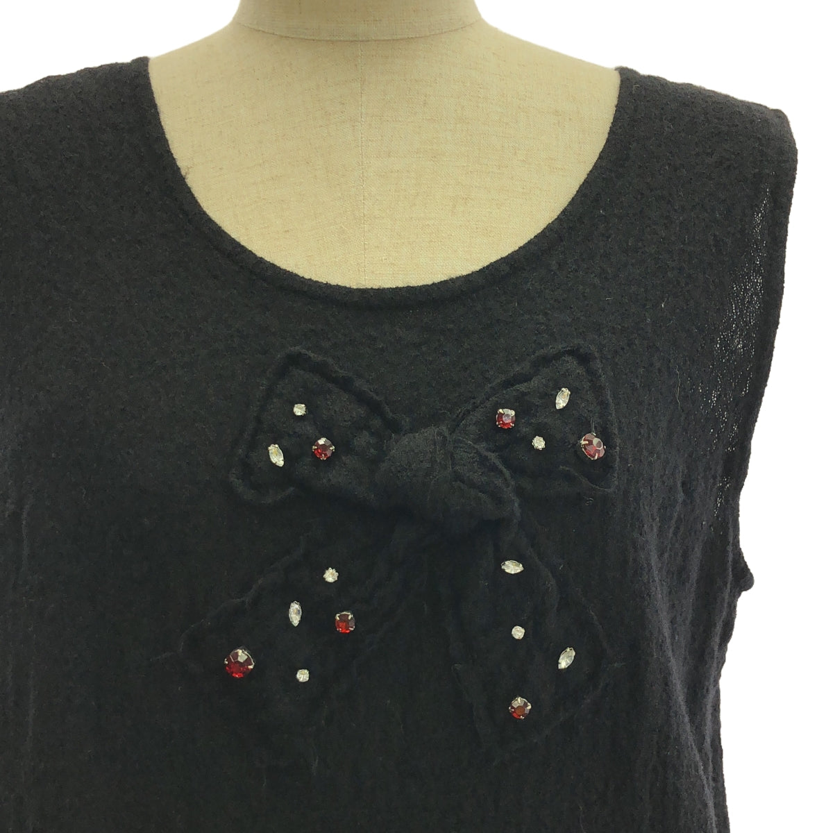 tricot COMME des GARCONS / トリココムデギャルソン | 2018AW | 縮絨 ノースリーブ ラップデザイン ワンピース | S | ブラック | レディース