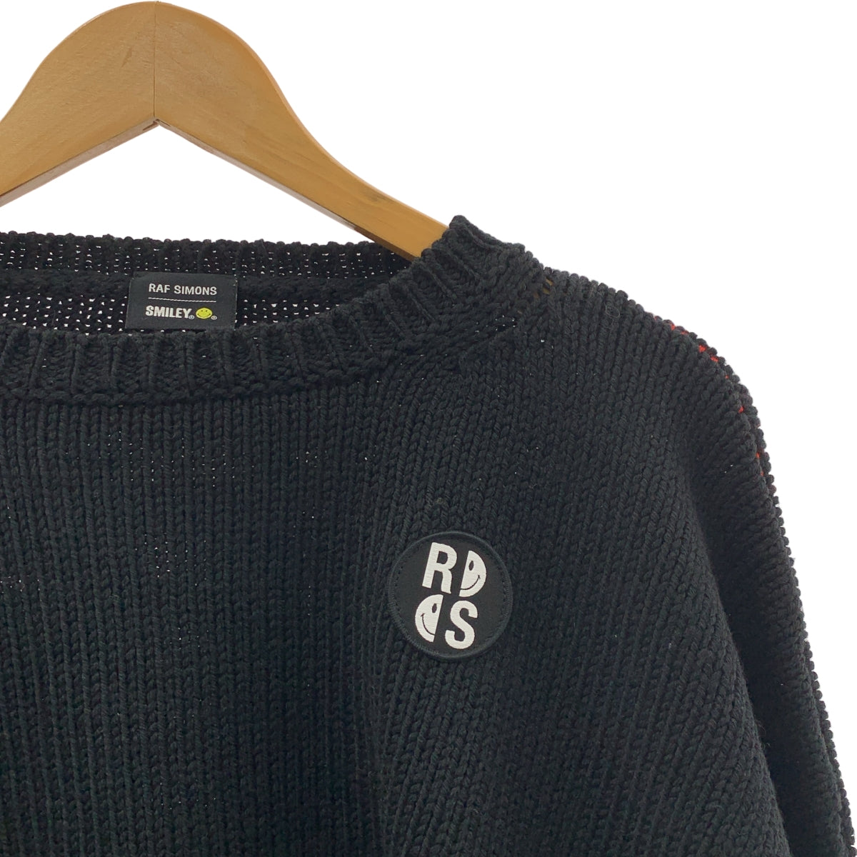 RAF SIMONS / ラフシモンズ | Smiley Oversized Knit /  スマイリー ロゴパッチ オーバーシルエット ニット セーター | one size | メンズ