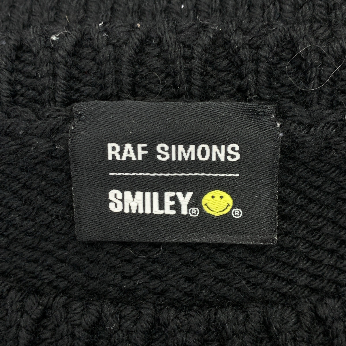 RAF SIMONS / ラフシモンズ | Smiley Oversized Knit /  スマイリー ロゴパッチ オーバーシルエット ニット セーター | one size | メンズ