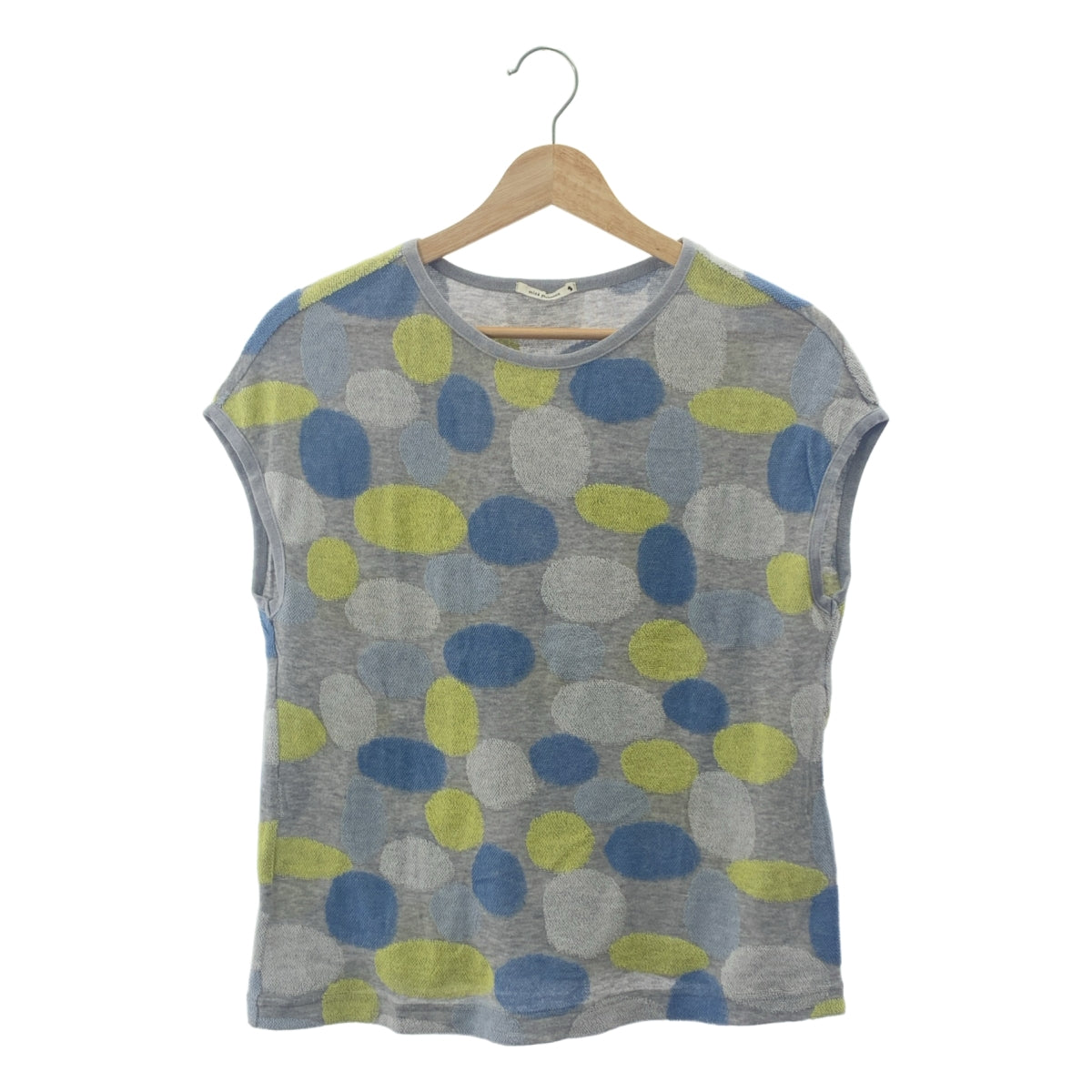 mina perhonen / ミナペルホネン | river bed コットン 総柄 Tシャツ | 38 | グレー系 | レディース