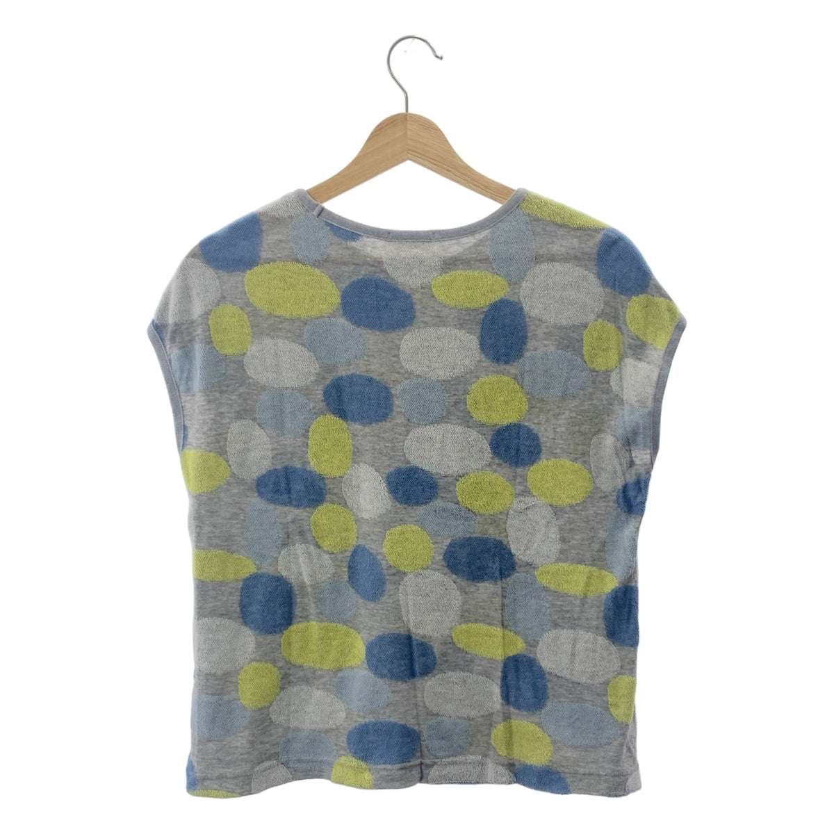 mina perhonen / ミナペルホネン | river bed コットン 総柄 Tシャツ | 38 | グレー系 | レディース