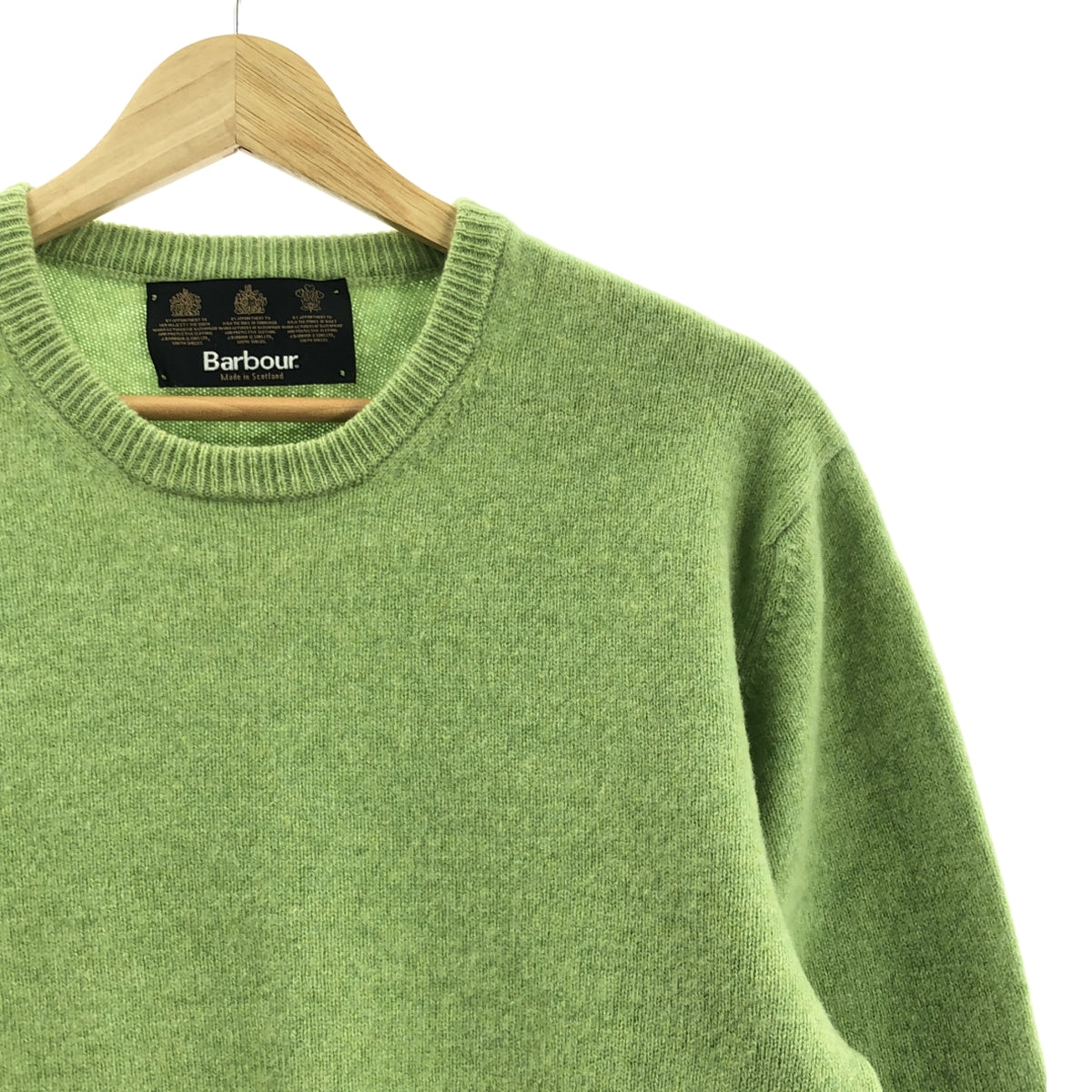 Barbour / 바부아 | LAMBS WOOL SPORTS CREW 크루넥 니트 | S | 라이트 그린 | 남성