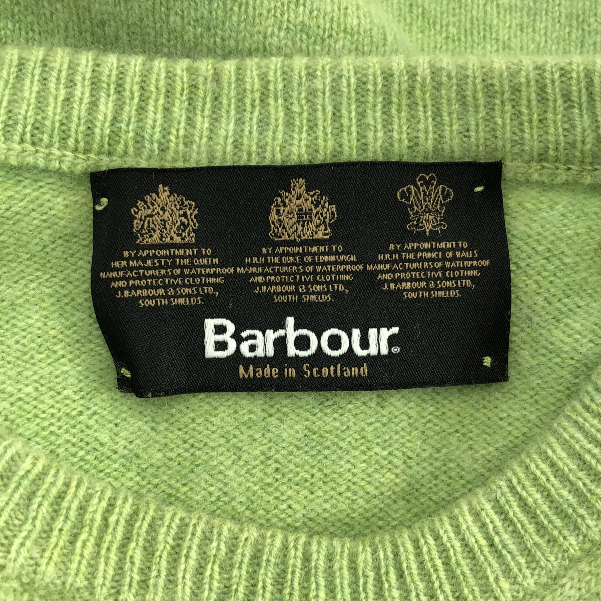 Barbour / バブアー | LAMBS WOOL SPORTS CREW クルーネックニット | S | ライトグリーン | メンズ