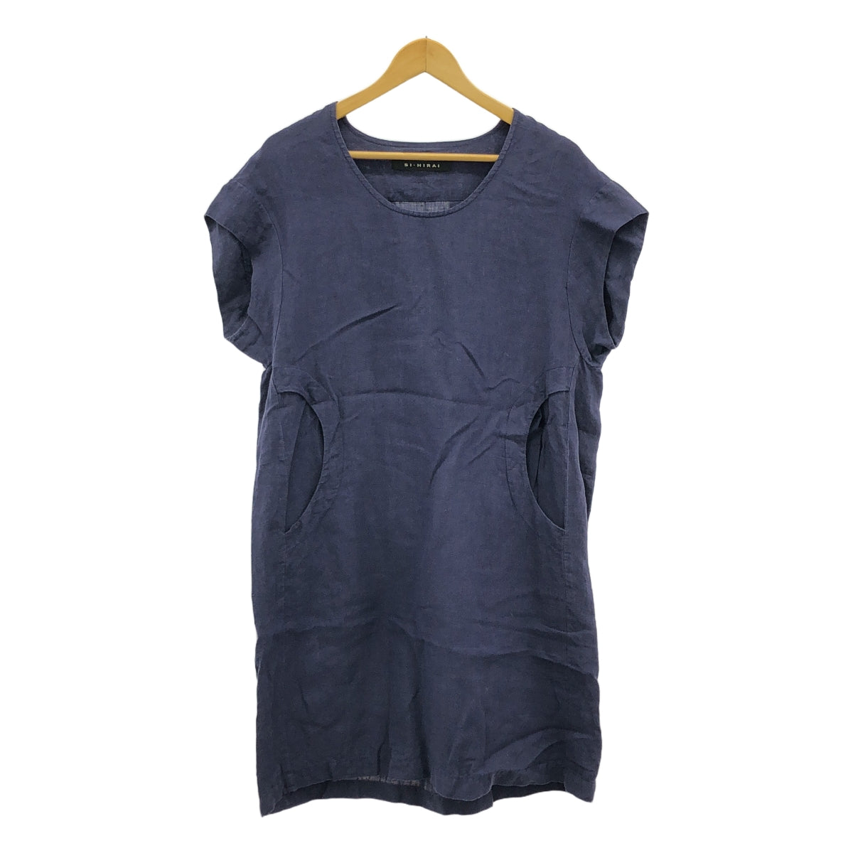 SI-HIRAI | 亞麻雙口袋洋裝 | 38 | 海軍藍 | 女款