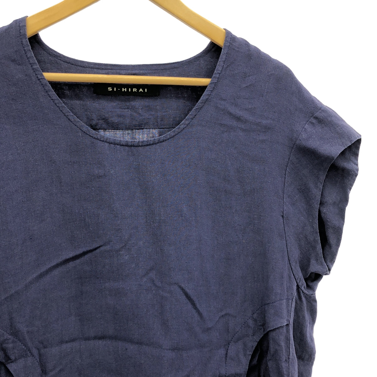 SI-HIRAI | 亞麻雙口袋洋裝 | 38 | 海軍藍 | 女款