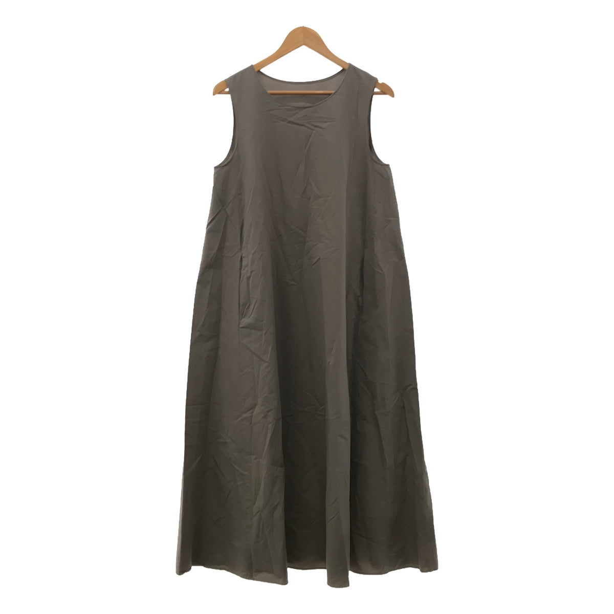 [Good Condition] GALERIE VIE | 2023SS | Compact Cotton Twill Sleeveless Maxi Dress | 34 | Gray