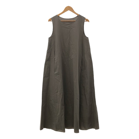 [Good Condition] GALERIE VIE | 2023SS | Compact Cotton Twill Sleeveless Maxi Dress | 34 | Gray