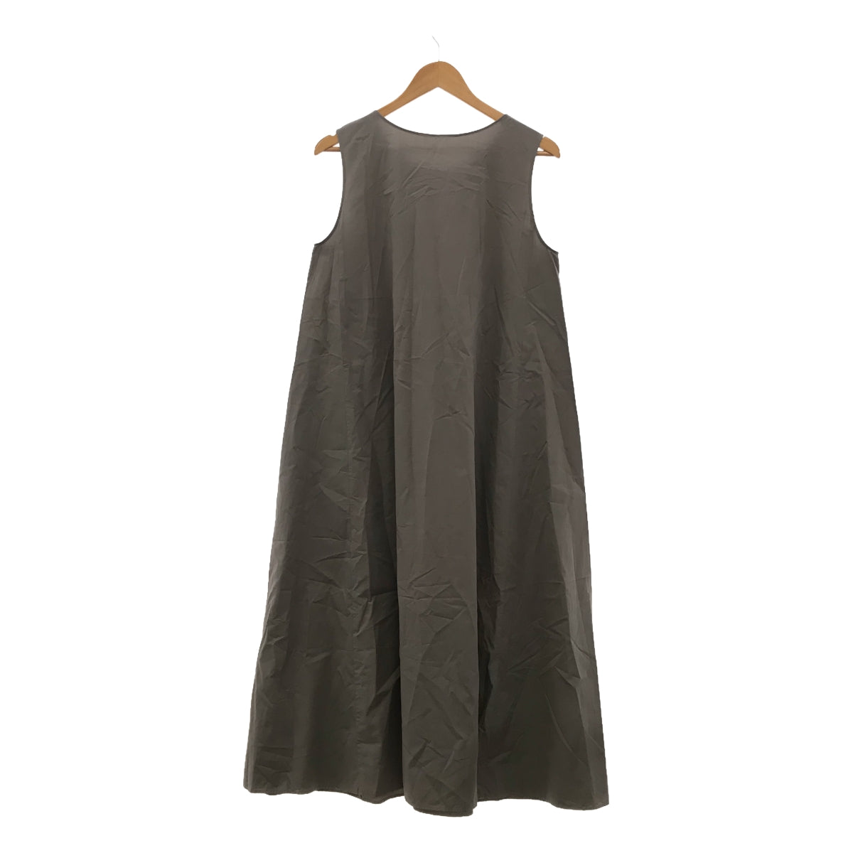 [Good Condition] GALERIE VIE | 2023SS | Compact Cotton Twill Sleeveless Maxi Dress | 34 | Gray