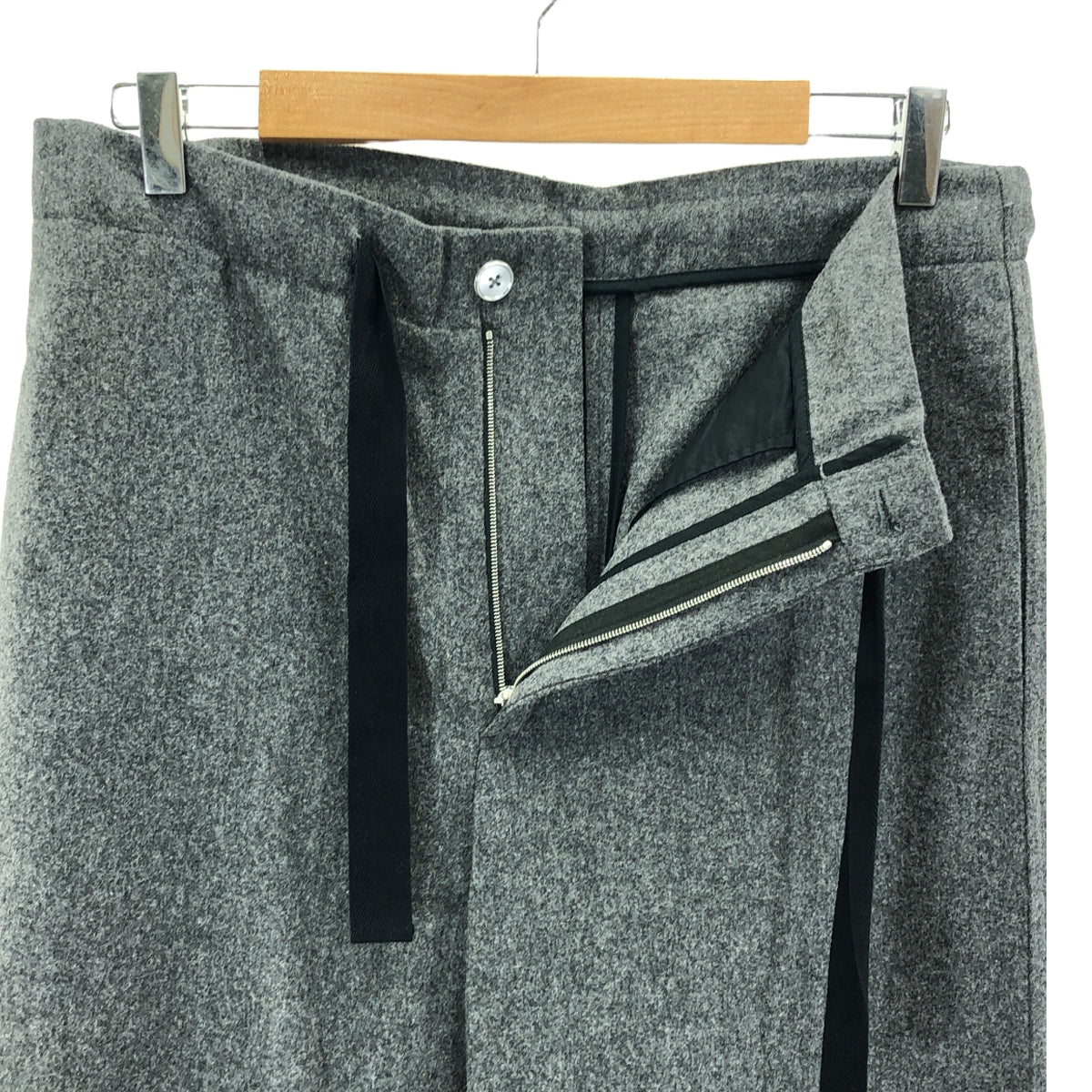 JIL SANDER+ | 羊毛麥爾登呢抽繩寬褲 | XS | 灰色 | 女款