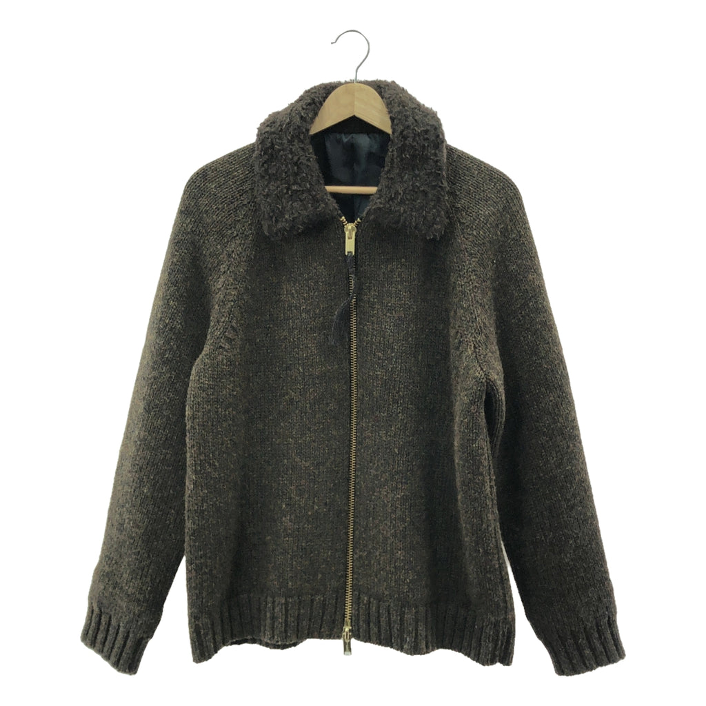 【美品】  Nahyat / ナヤット | n-052 / シェットランド ウール ニット カーディガン ジャケット | Olive Brown | メンズ
