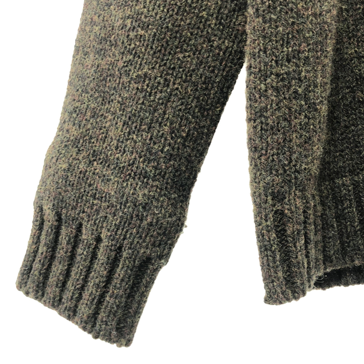 【美品】  Nahyat / ナヤット | n-052 / シェットランド ウール ニット カーディガン ジャケット | Olive Brown | メンズ