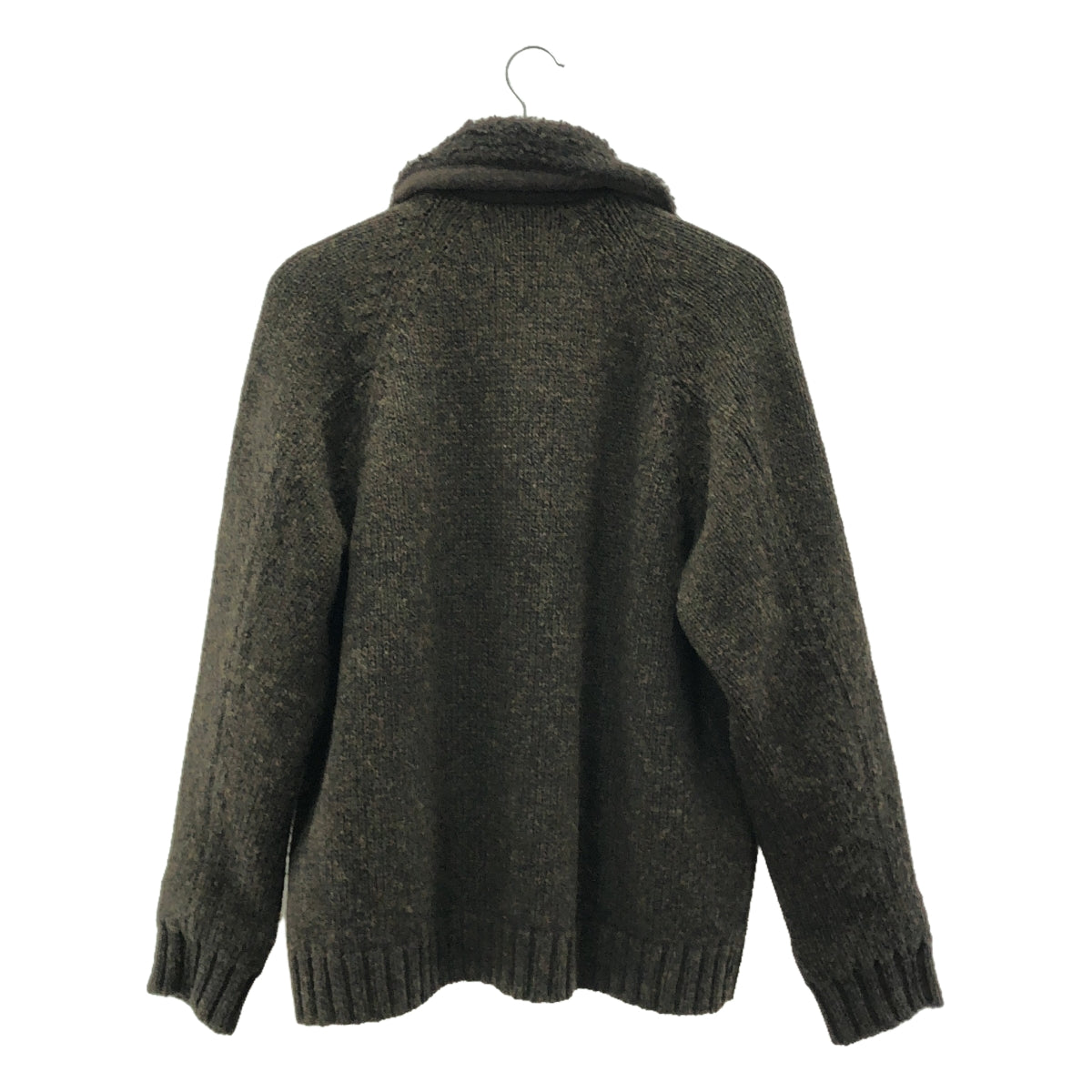 【美品】  Nahyat / ナヤット | n-052 / シェットランド ウール ニット カーディガン ジャケット | Olive Brown | メンズ