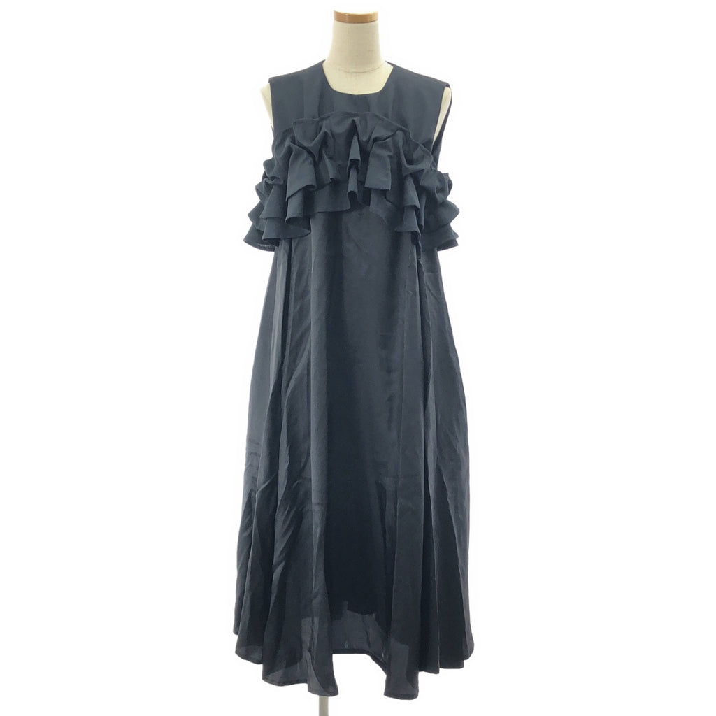 【美品】  noir kei ninomiya / ノワールケイニノミヤ | 2025SS | ウール×キュプラツイルワンピース | S | ブラック | レディース