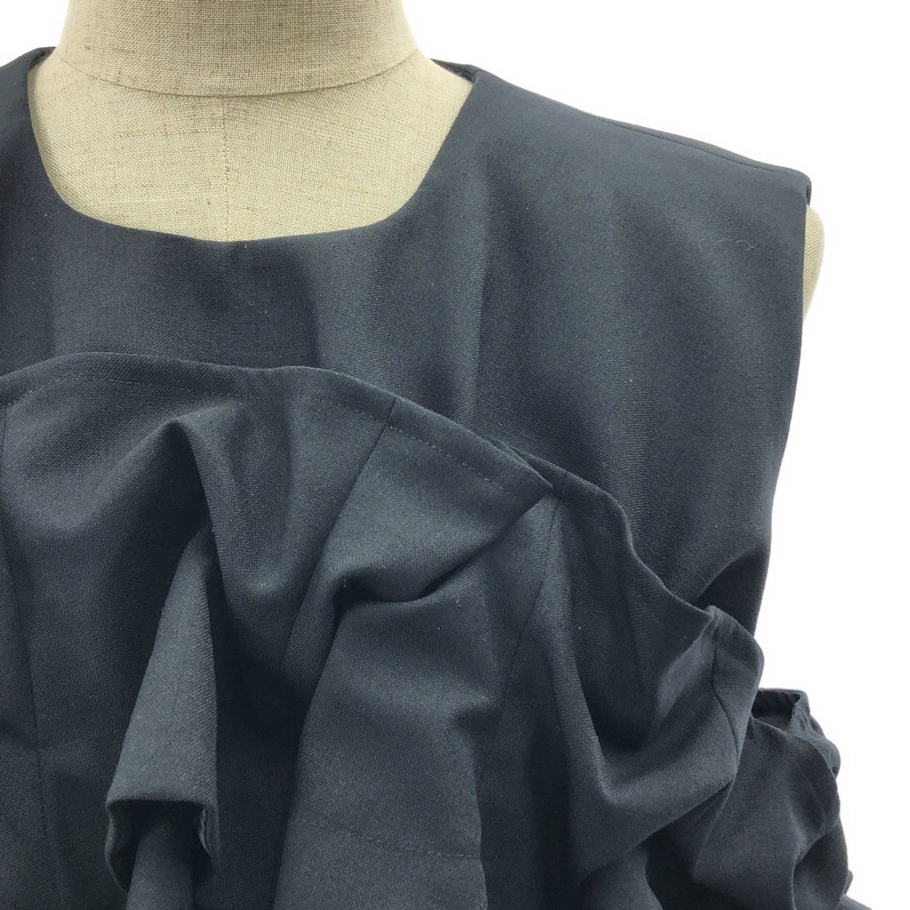 【美品】  noir kei ninomiya / ノワールケイニノミヤ | 2025SS | ウール×キュプラツイルワンピース | S | ブラック | レディース
