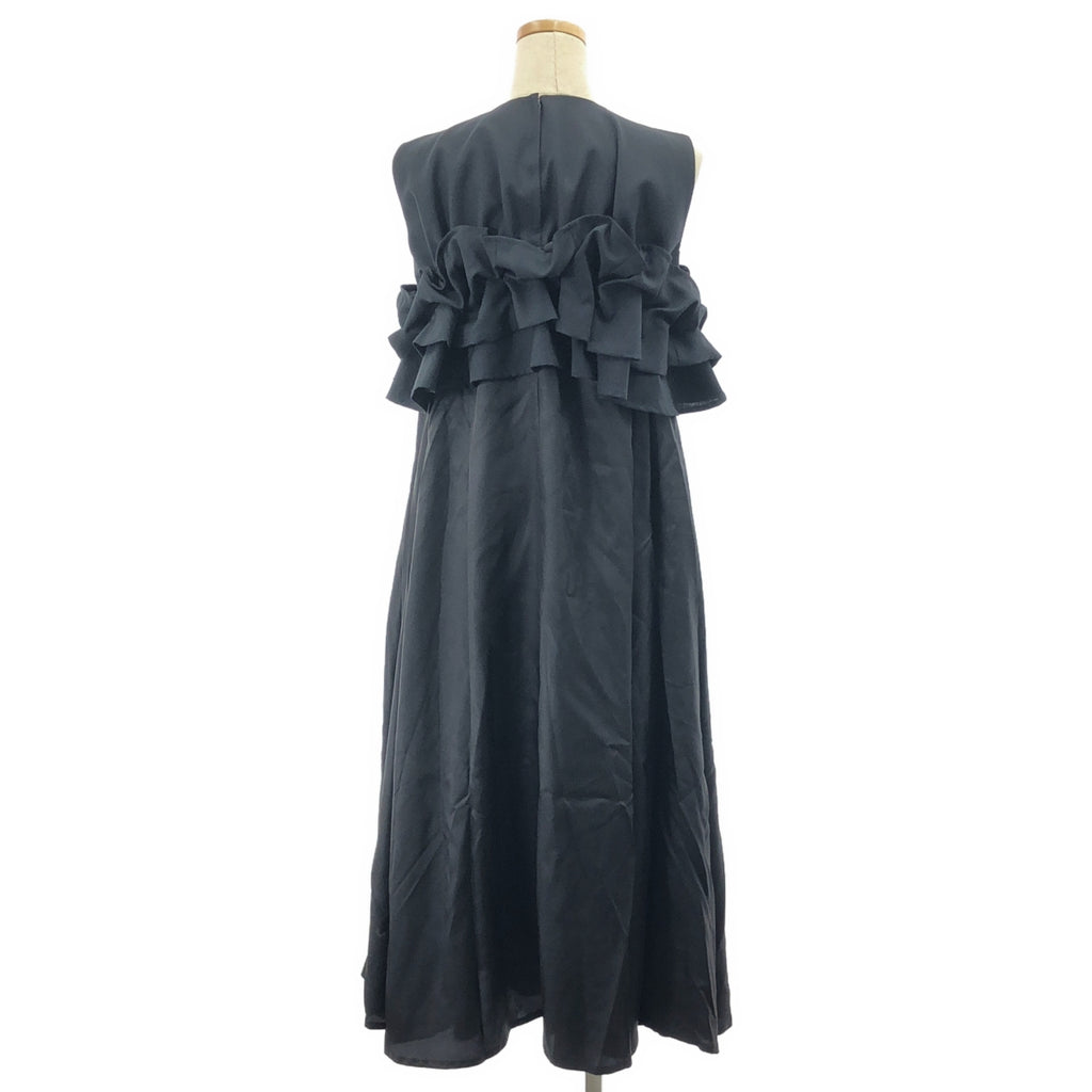 【美品】  noir kei ninomiya / ノワールケイニノミヤ | 2025SS | ウール×キュプラツイルワンピース | S | ブラック | レディース