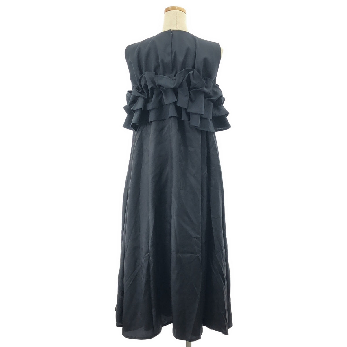 【미품】 noir kei ninomiya / 느와르 케이니 노미야 | 2025SS | 울 × 큐프라 트윌 원피스 | S | 블랙 |