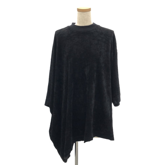 Christian Wijnants | Rayon Corduroy Stretch Asymmetrical Oversized Pullover | S | Black | Women's