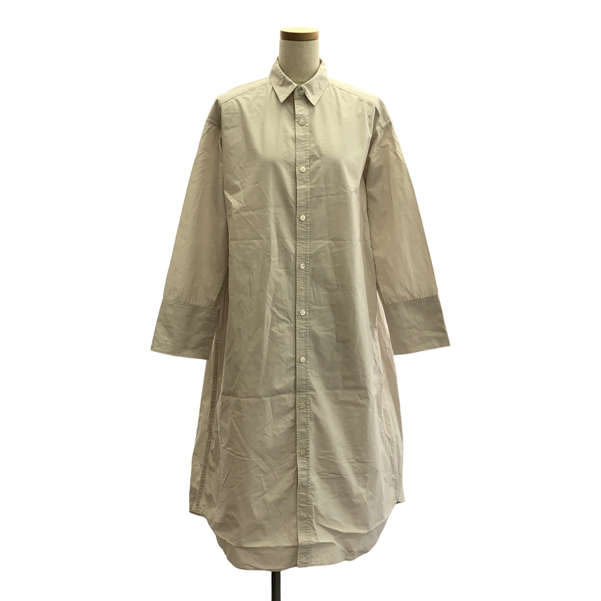 BEARDSLEY / 비어즐리 | 코튼 롱 셔츠 원피스 | F | 베이지 | 여성