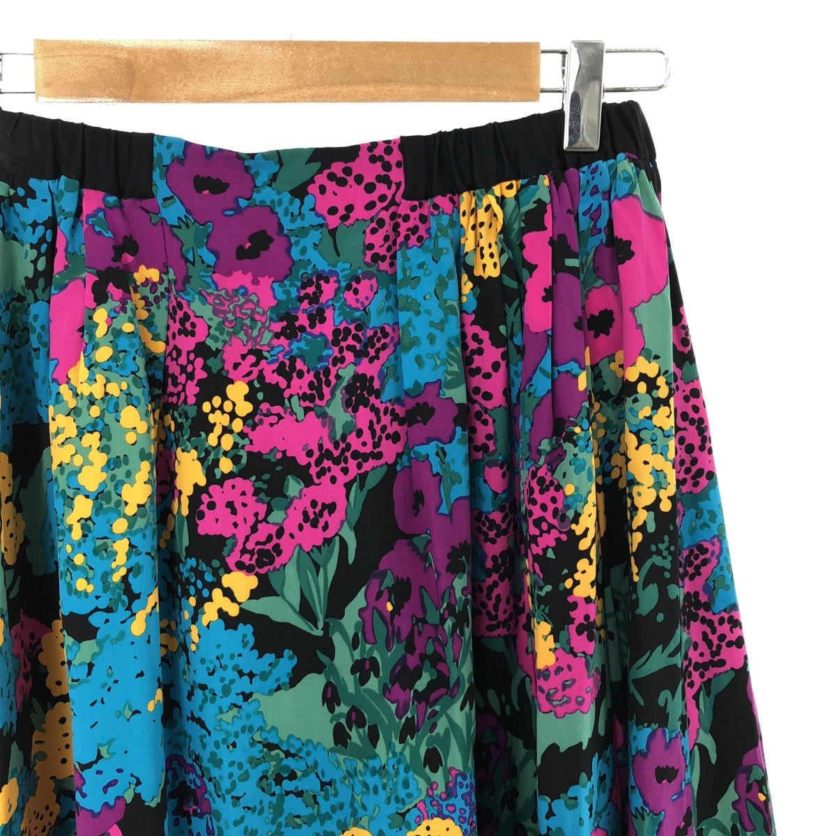 Drawer | Silk Flower Print Easy Skirt | Size 36 | Multicolor | Women's