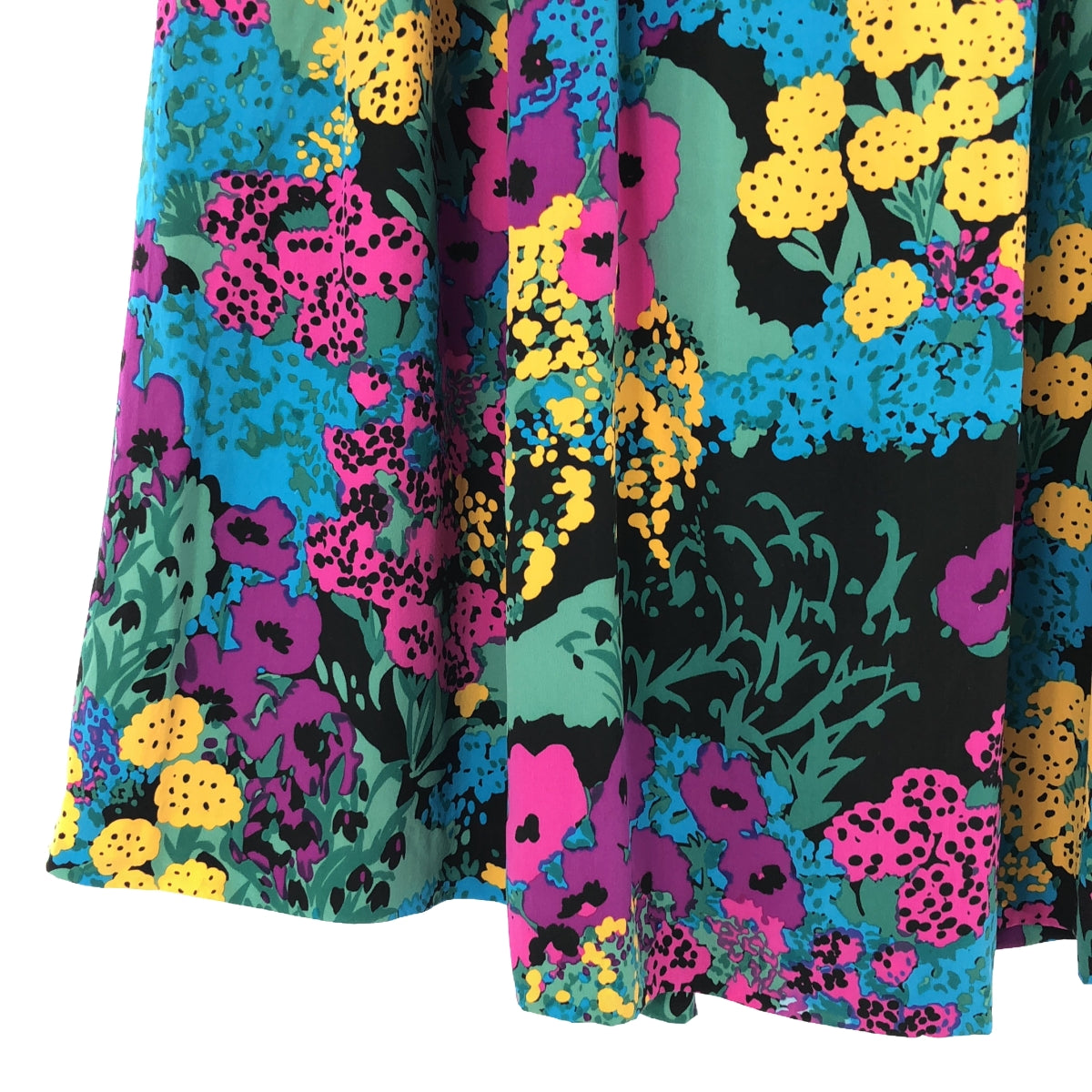 Drawer | Silk Flower Print Easy Skirt | Size 36 | Multicolor | Women's