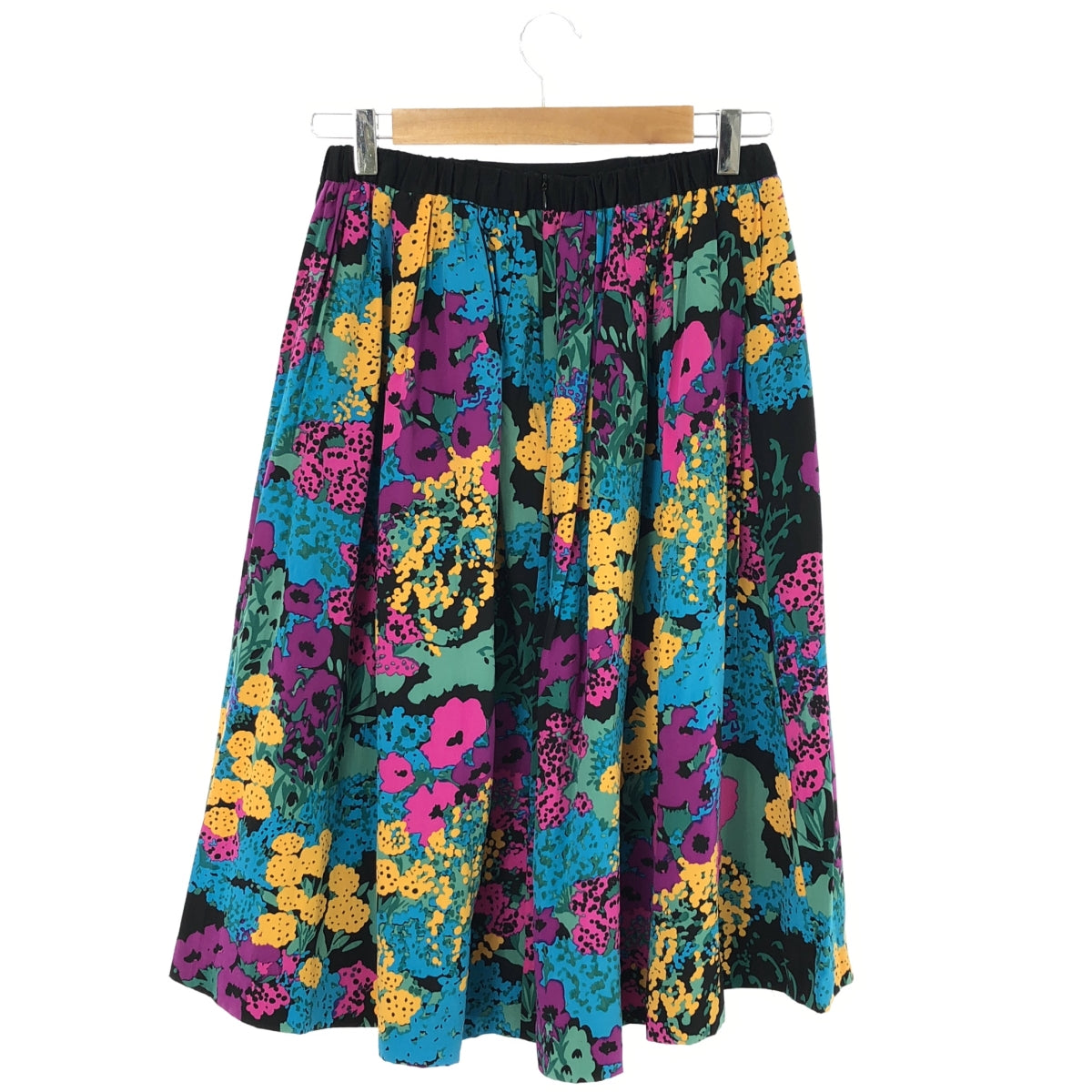 Drawer | Silk Flower Print Easy Skirt | Size 36 | Multicolor | Women's