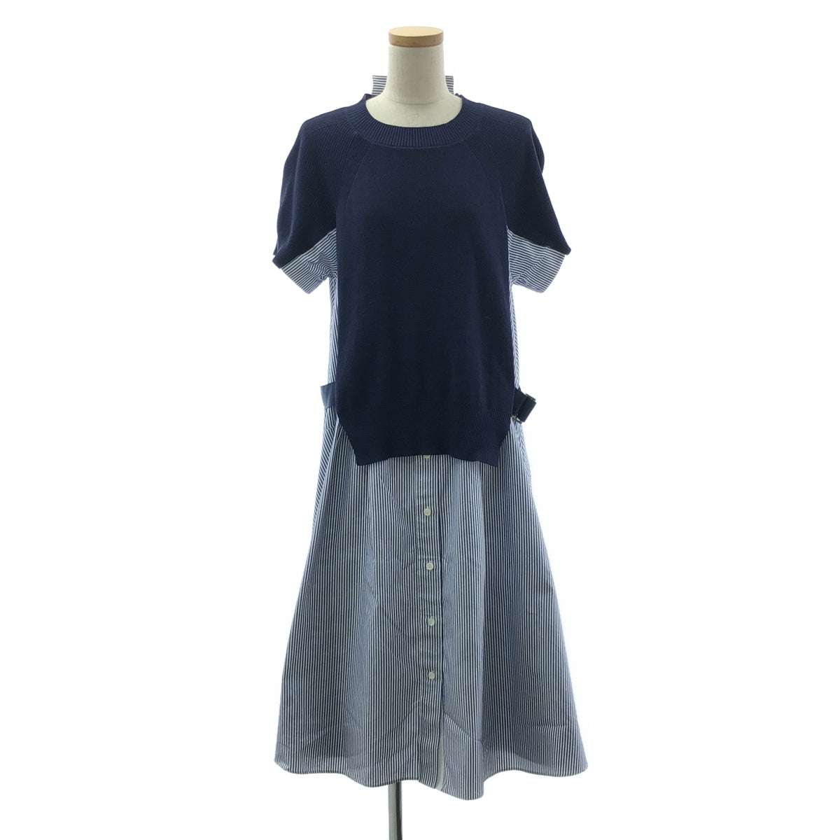 sacai | 棉質針織連身裙，條紋針織長襯衫裙 | 尺寸 2 | 女款